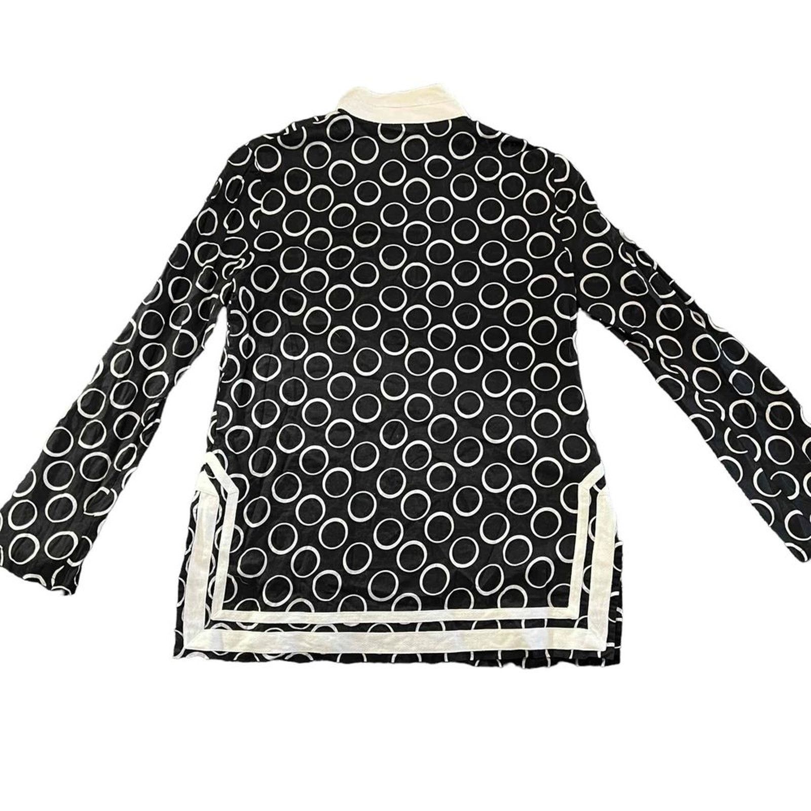 Michael Kors Michael Kors Tunic Top Womens Medium Black White Geometric Size M / US 6-8 / IT 42-44 - 4 Thumbnail