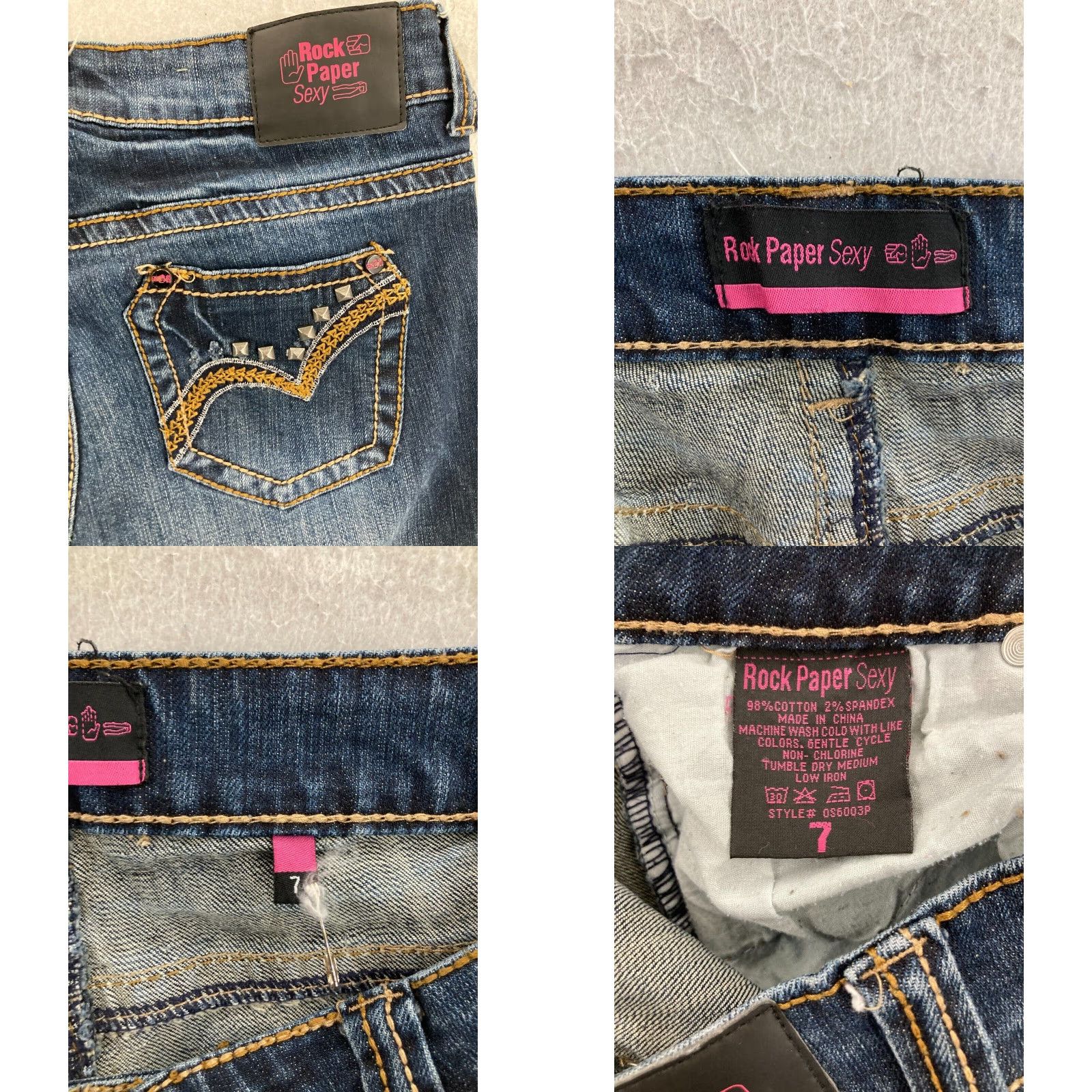 Denime Rock Sexy Jeans Womens Low Rise Boot Cut Size 28" / US 6 / IT 42 - 8 Thumbnail