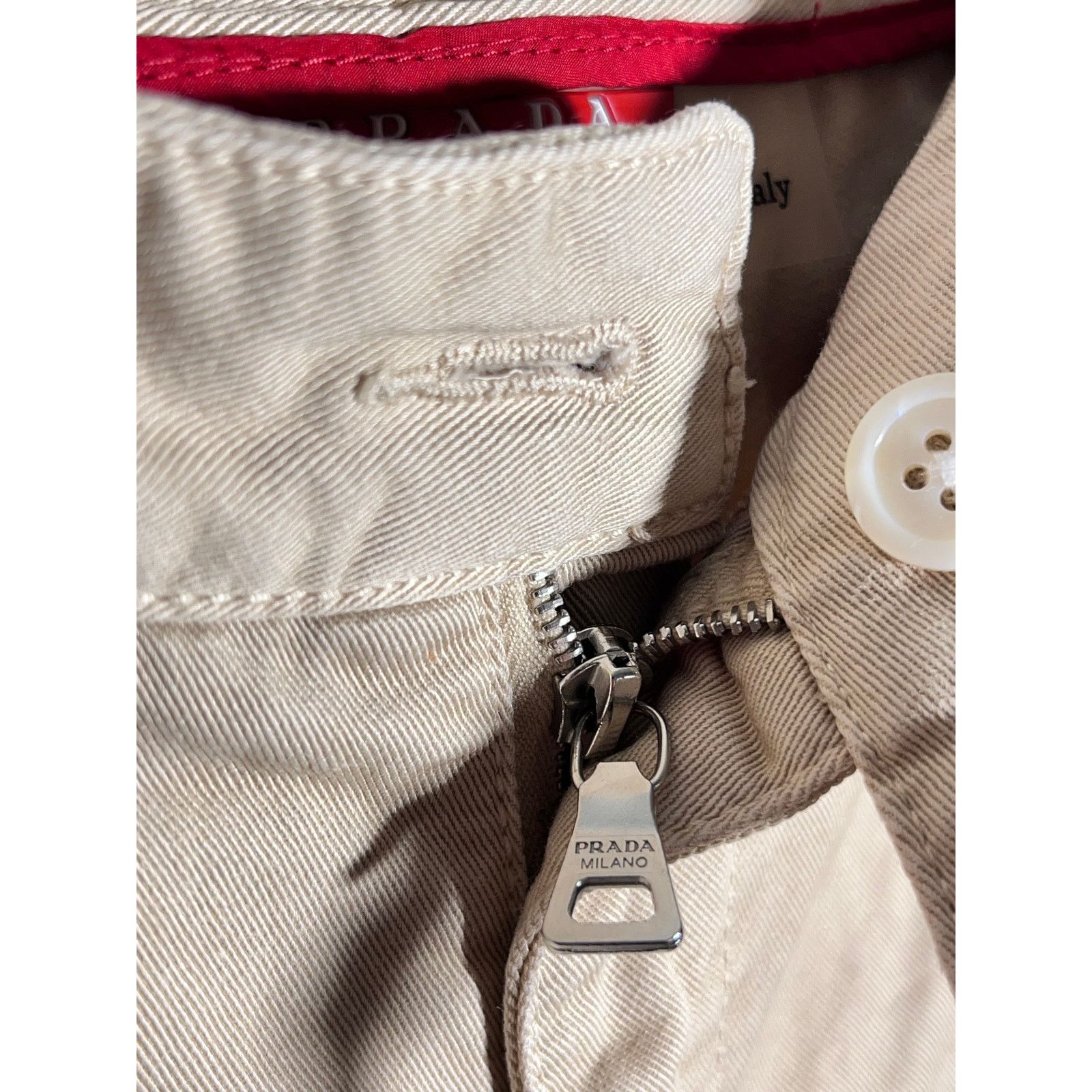 Prada shorts red tab logo rare streetwear 00s Italy designer