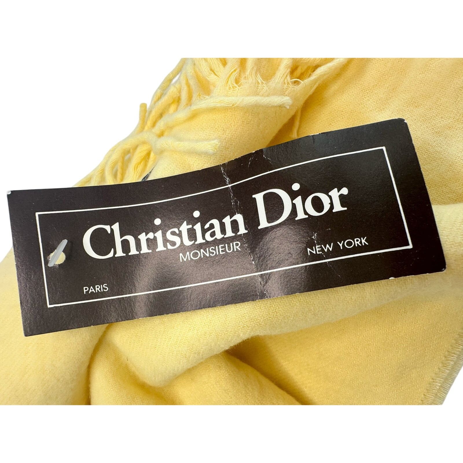 Dior Christian Dior Yellow Monsieur Men's Cashmaire Scarf Size ONE SIZE - 6 Thumbnail