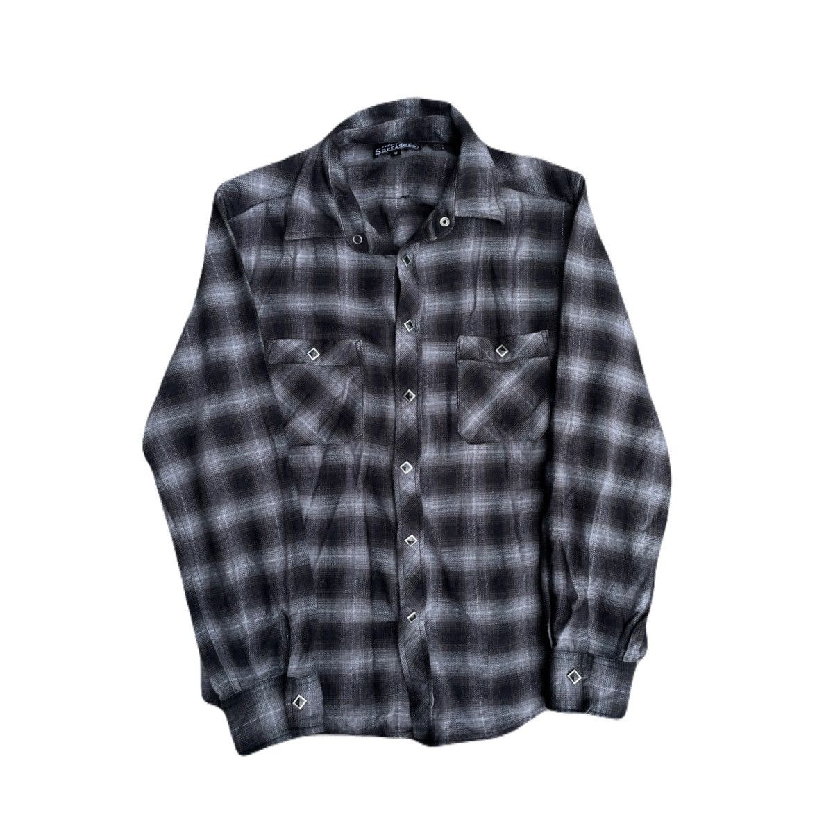 If Six Was Nine 2000s Japanese archive Ombre Check Diamond Snap Shirts Size US S / EU 44-46 / 1 - 2 Thumbnail