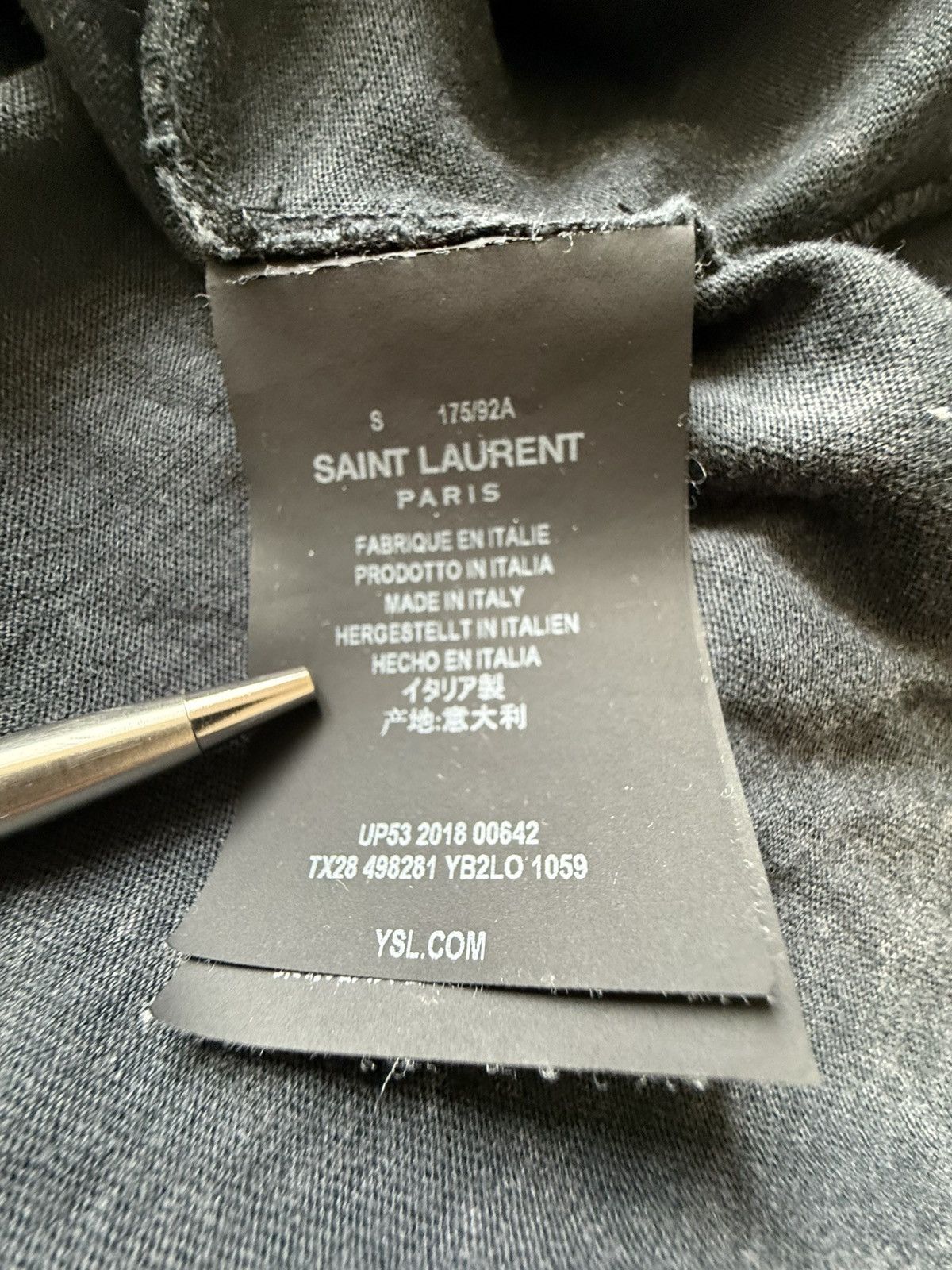 Saint Laurent Paris SS19 Saint Laurent Rive Gauche logo acid wash T shirt grail Size US S / EU 44-46 / 1 - 17 Thumbnail
