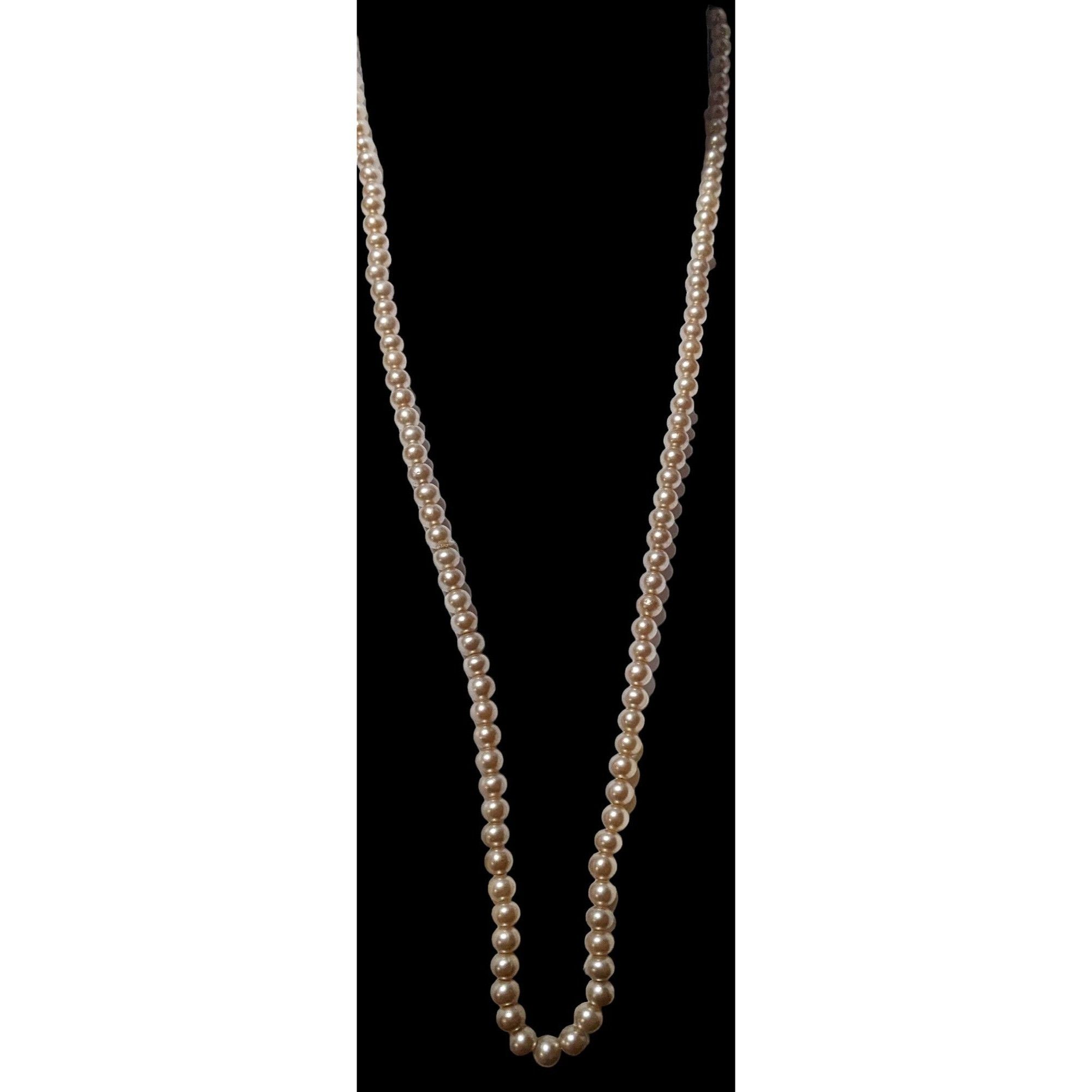 Other Vintage Tan Faux Pearl Beaded Necklace Size ONE SIZE - 3 Thumbnail