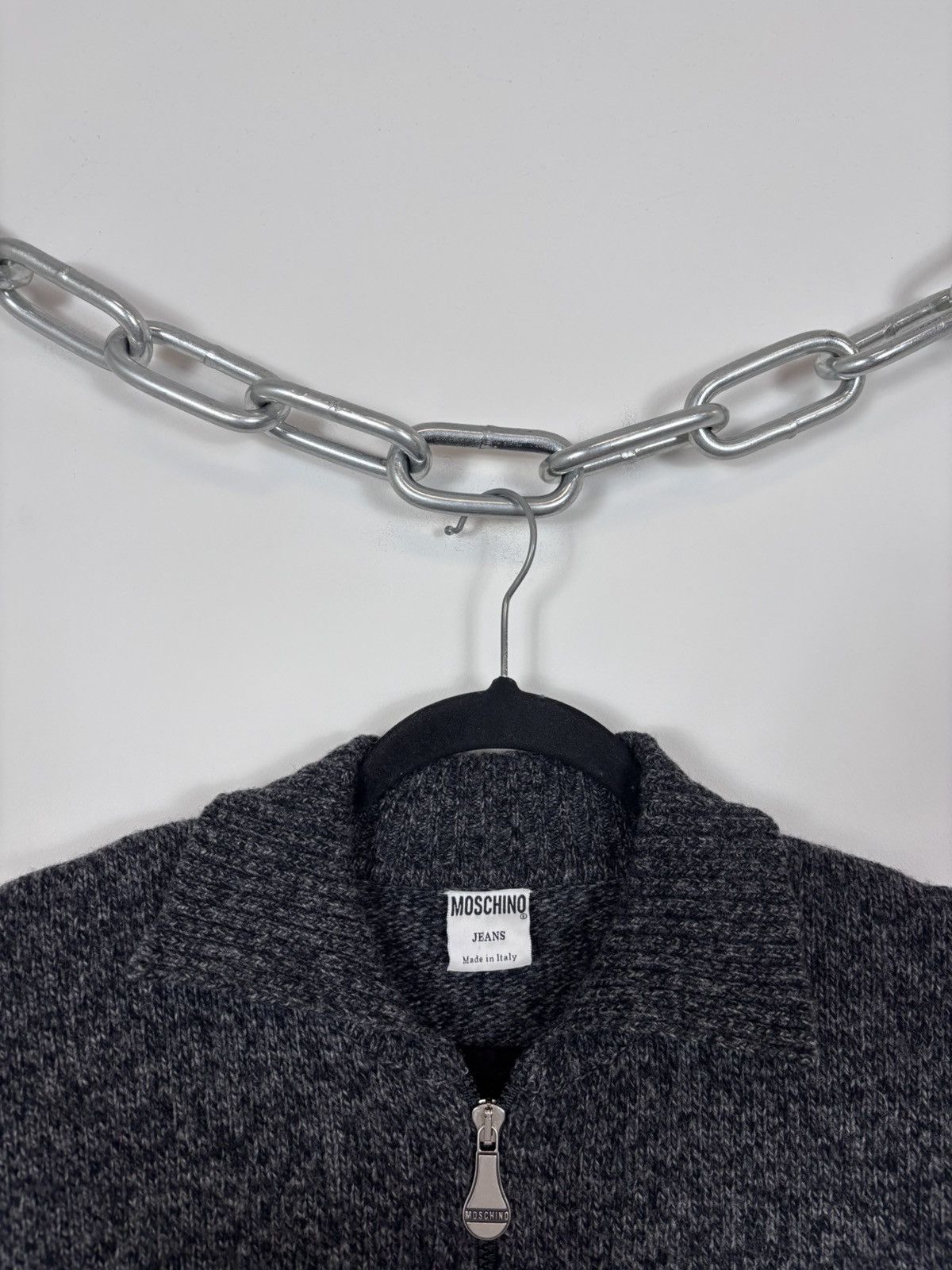 Moschino Vintage 1990s Moschino Women’s Grey Wool Full Zip Sweater Size M / US 6-8 / IT 42-44 - 4 Thumbnail