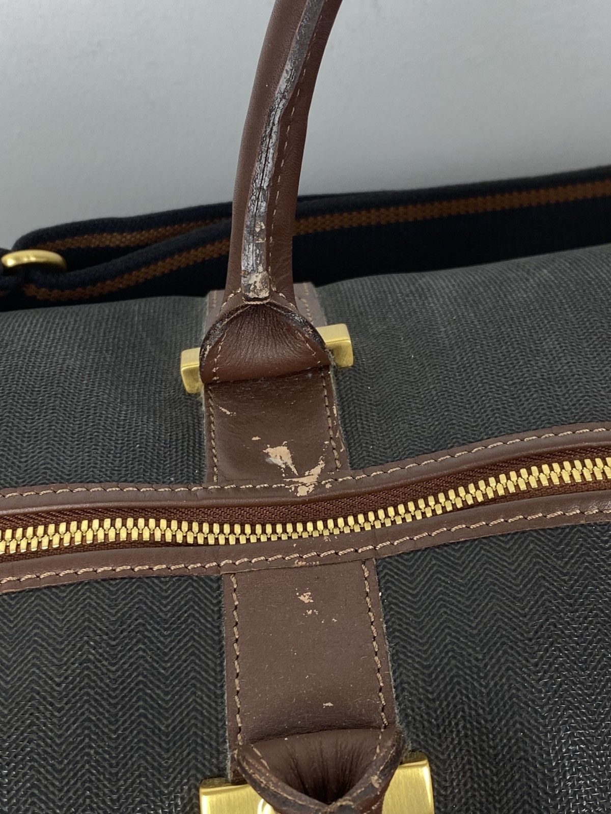 Alfred Dunhill Alfred Dunhill Brown PVC Leather Trim Boston Bag Size ONE SIZE - 13 Thumbnail