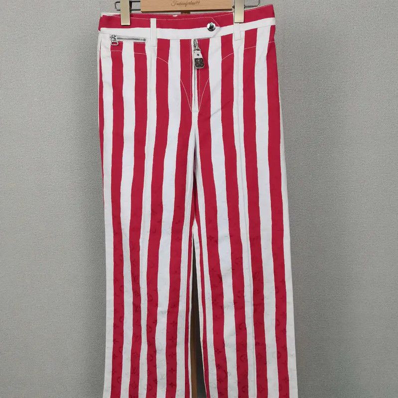 Louis Vuitton Louis Vuitton Red and White Striped Pants 0089 Size 23" - 1 Thumbnail