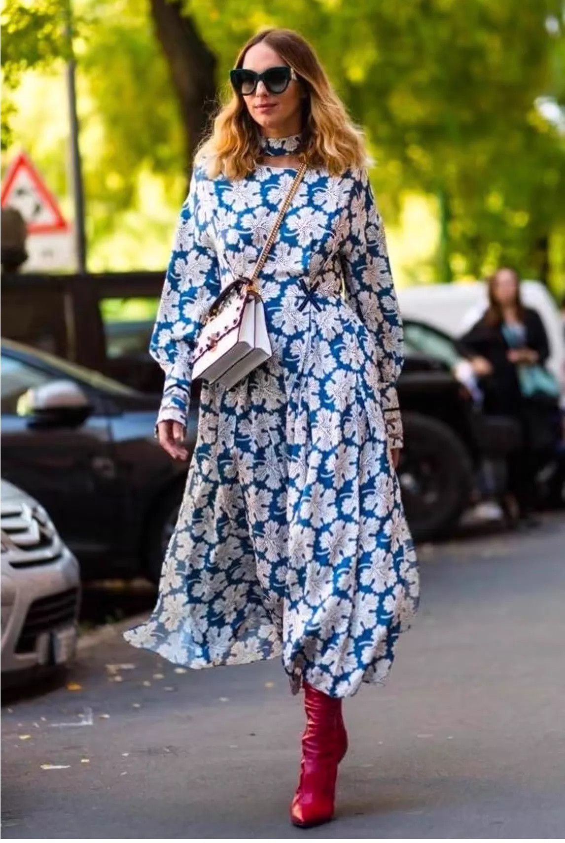 Fendi Fendi SS24 Blue White Floral Silk-Lace Ruffled Waist 42 Size M / US 6-8 / IT 42-44 - 8 Thumbnail