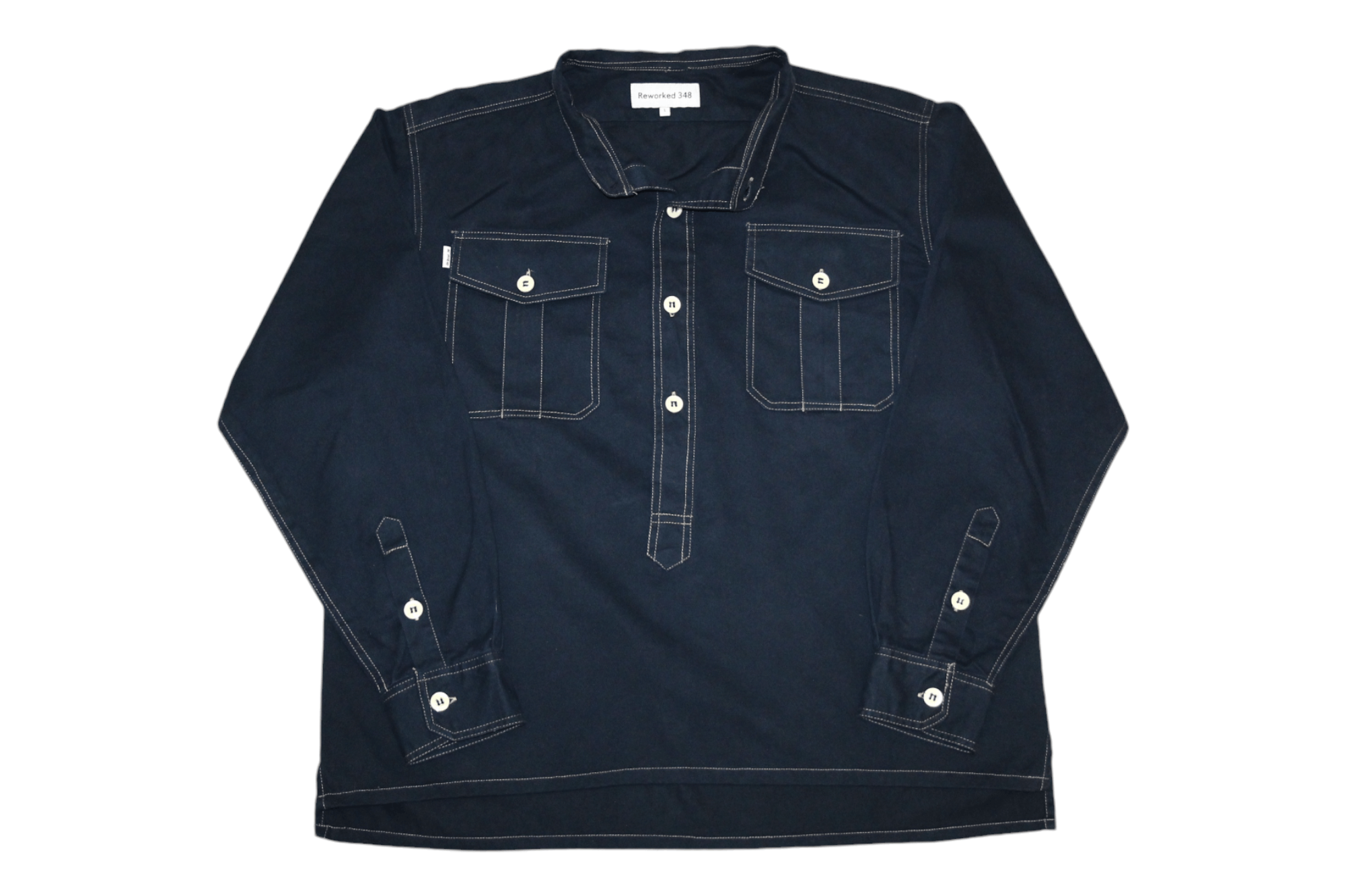 Garment Reproduction of Workers Reworked 348 military & workwear redesigned denim overshirt Size US L / EU 52-54 / 3 - 1 Thumbnail