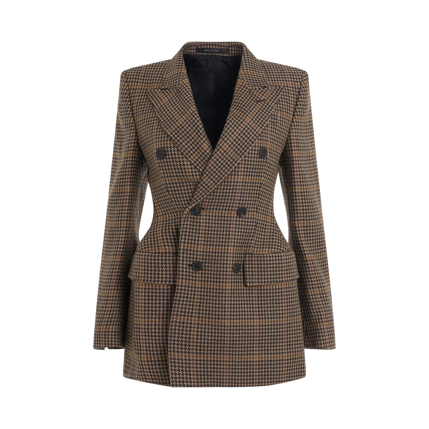 Balenciaga o1bcso1str1124 DB Hourglass Jacket in Beige/Black Size XS / US 0-2 / IT 36-38 - 1 Thumbnail