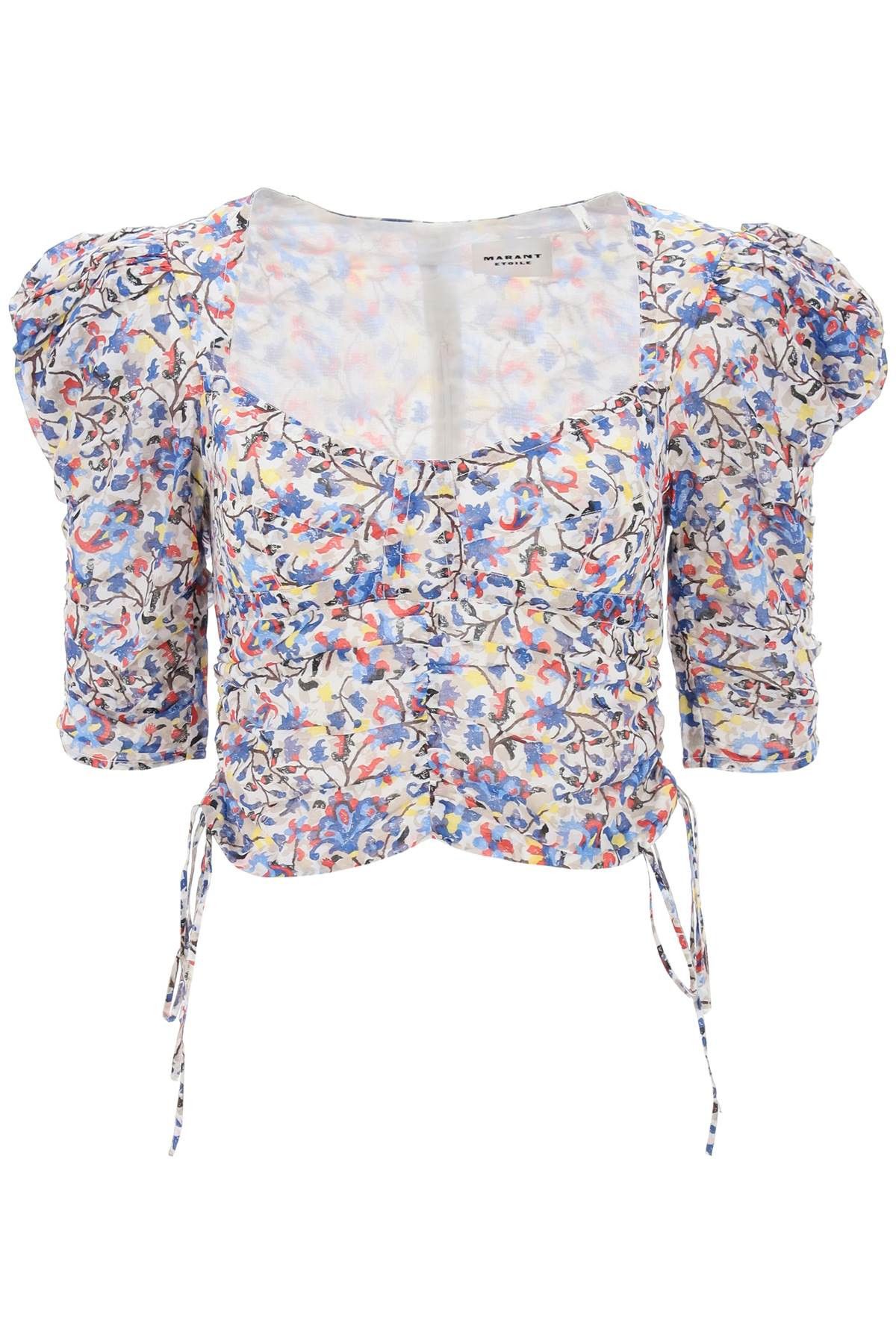 image of Isabel Marant Etoile Organic Cotton 'galaor' Top in White Blue, Women's (Size XS)