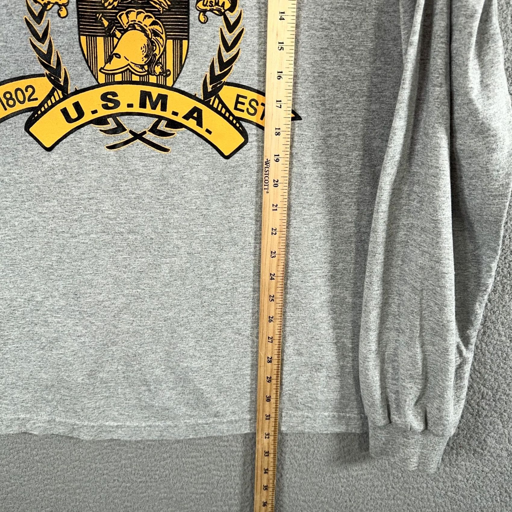 Vintage West Point Shirt Men 2XL Gray Long Sleeve USMA 1802 Military College Graphic Tee Size US XXL / EU 58 / 5 - 6 Thumbnail