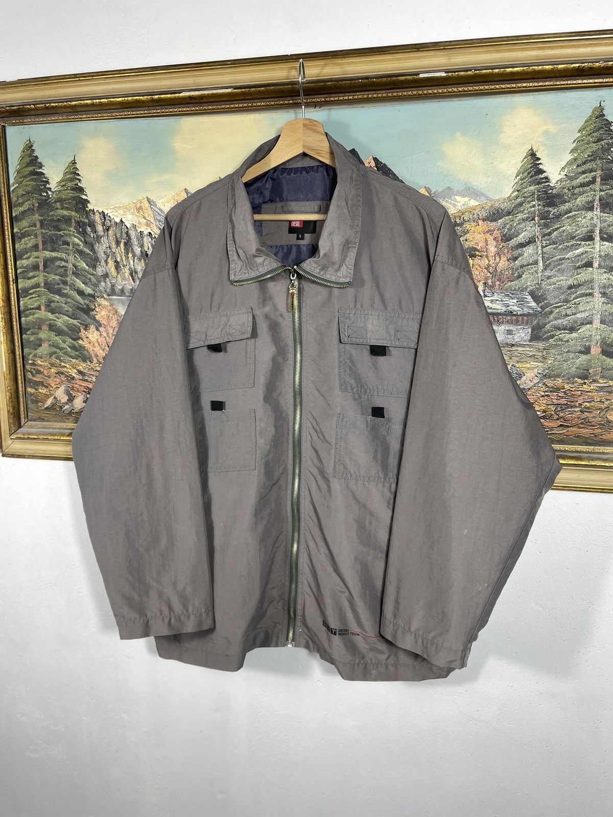 Diesel × Vintage Diesel Indigo Tech Vintage Y2k Zip Jacket Multi Pockets Swag Size US L / EU 52-54 / 3 - 2 Thumbnail