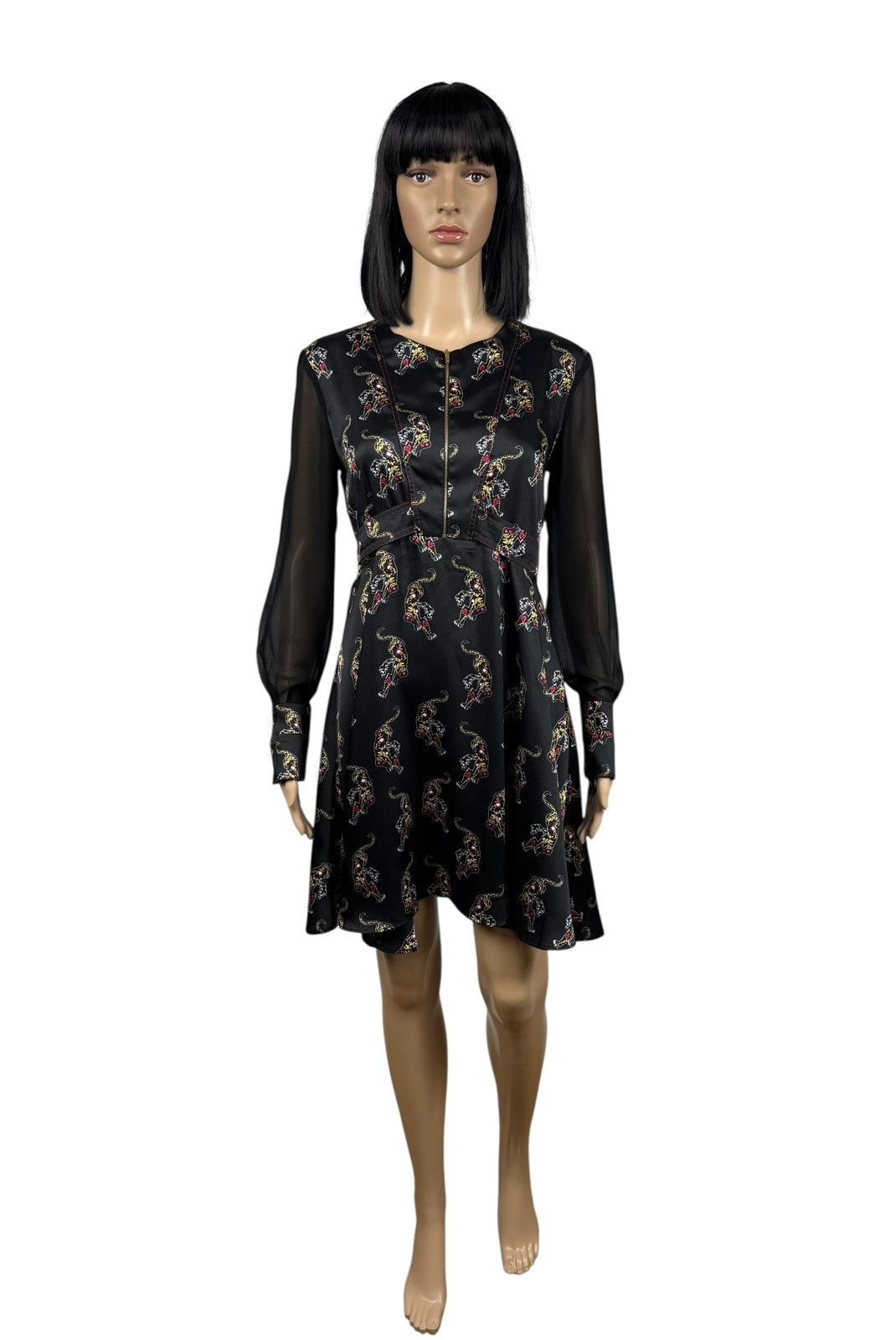 Sandro Sandro Printed Dress Mesh Sleeves size 2 Polyester Size M / US 6-8 / IT 42-44 - 2 Thumbnail