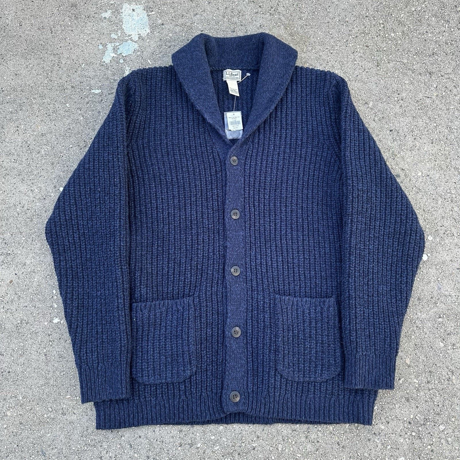 Essentials × L.L. Bean × Vintage Vintage LL Bean Lambswool Shawl Collar Cardigan Knit Sweater Size US XL / EU 56 / 4 - 1 Thumbnail