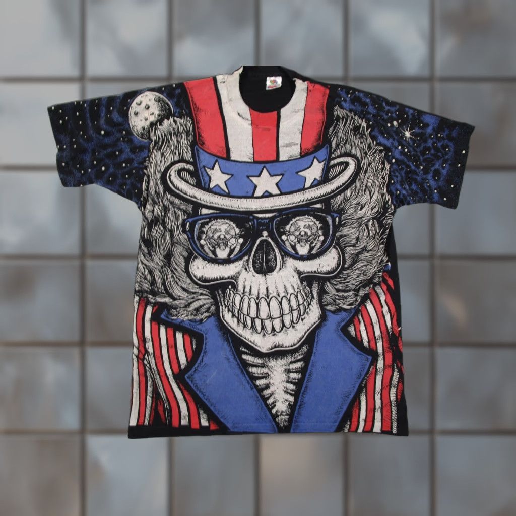 Fruit Of The Loom VINTAGE Ellis D Tees Skull Uncle Sam Shirt Mens Large USA 1993 Fruit Loom 90s Size US L / EU 52-54 / 3 - 1 Thumbnail
