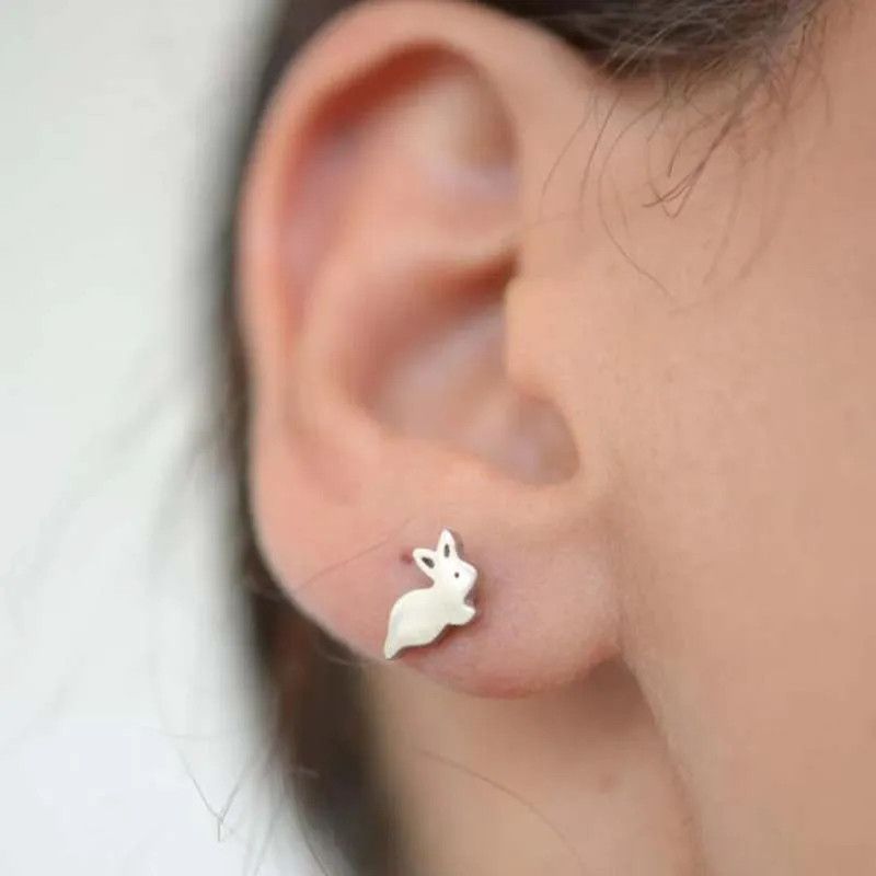 Jewelry Cute Rabbit Mini Stud Earrings Charm Earring Gift Size ONE SIZE - 2 Thumbnail