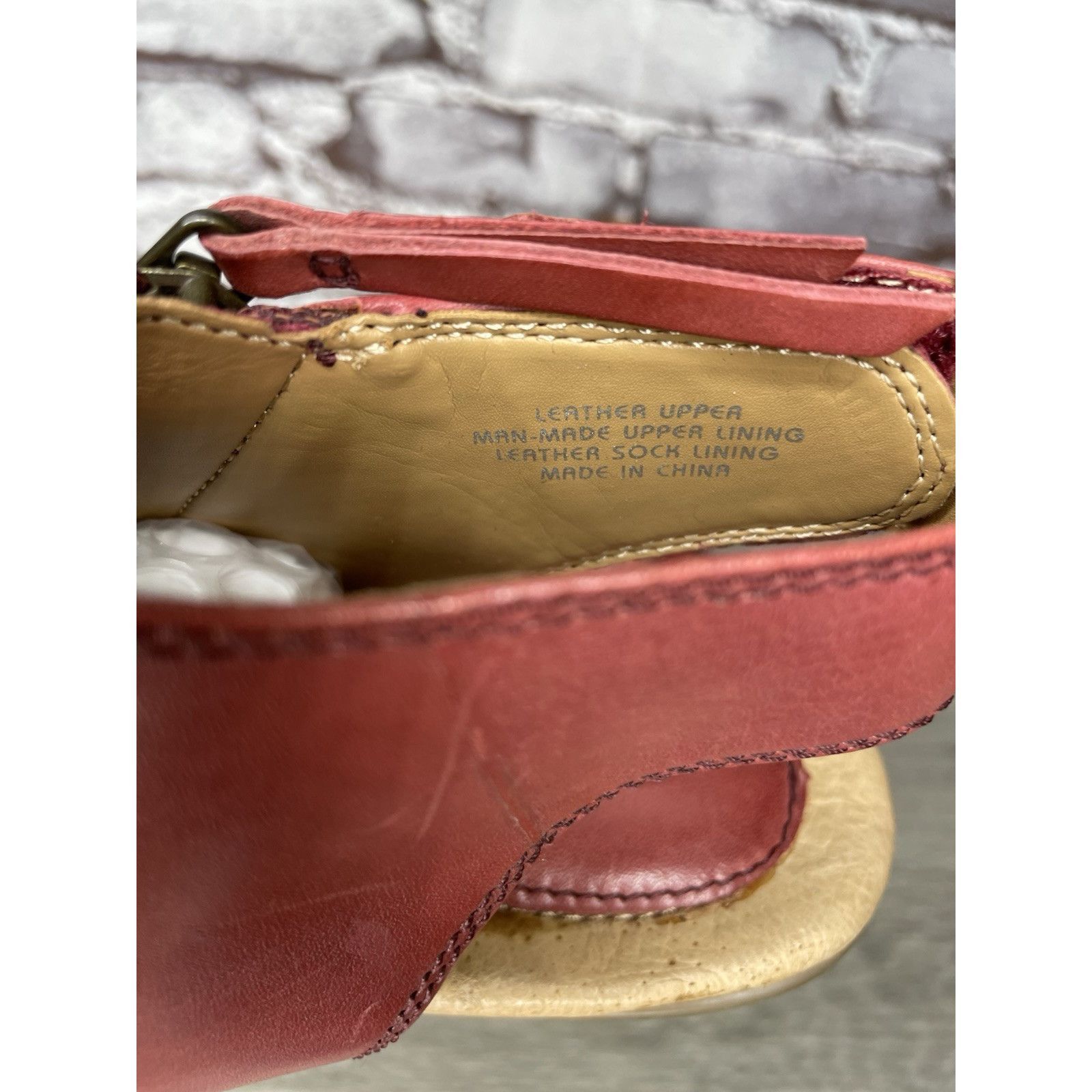 Other Earth Kristy Zip Up Peep Toe Red Leather Slingback Booties S Size US 8.5 / IT 38.5 - 9 Thumbnail