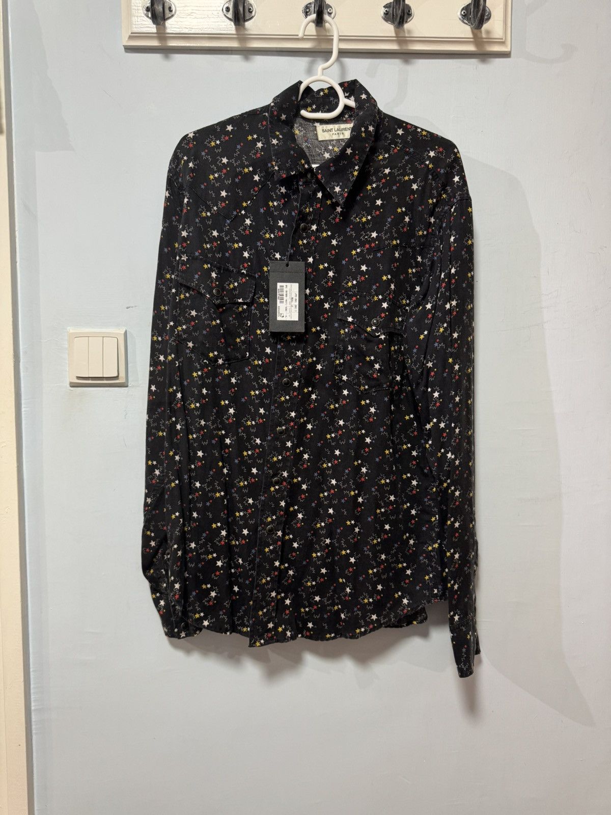 image of Saint Laurent Paris Saint Laurent Shirt Men in Purple (Size XL)