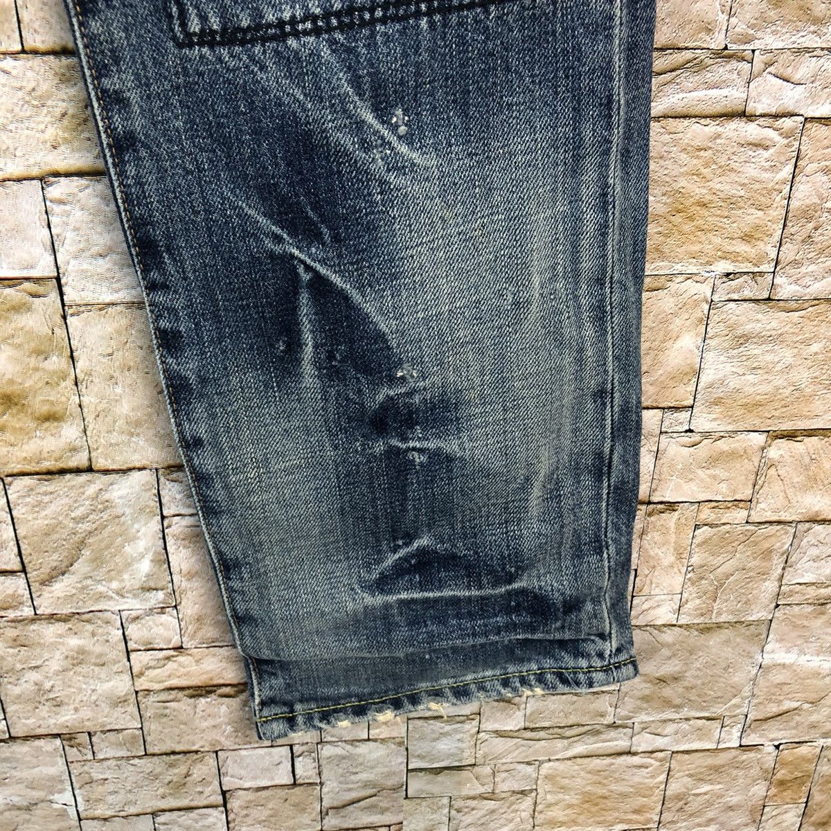 Japanese Brand Bartack Works Blue Distressed Denim Pants #A143 Size US 27 - 13 Thumbnail