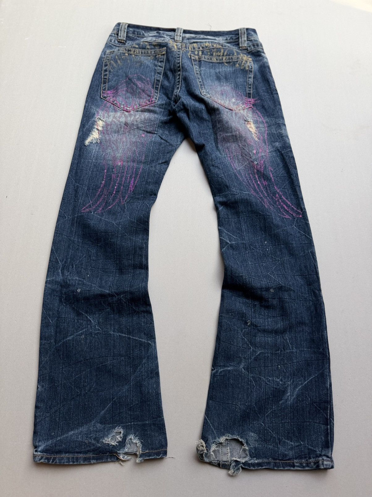Japanese Brand lace up flare jeans Size US 29 - 2 Thumbnail