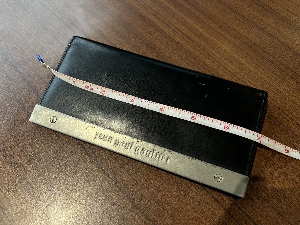 Jean Paul Gaultier Jean Paul Gaultier Metal Plate Long Wallet — Black Leather Size ONE SIZE - 6 Thumbnail