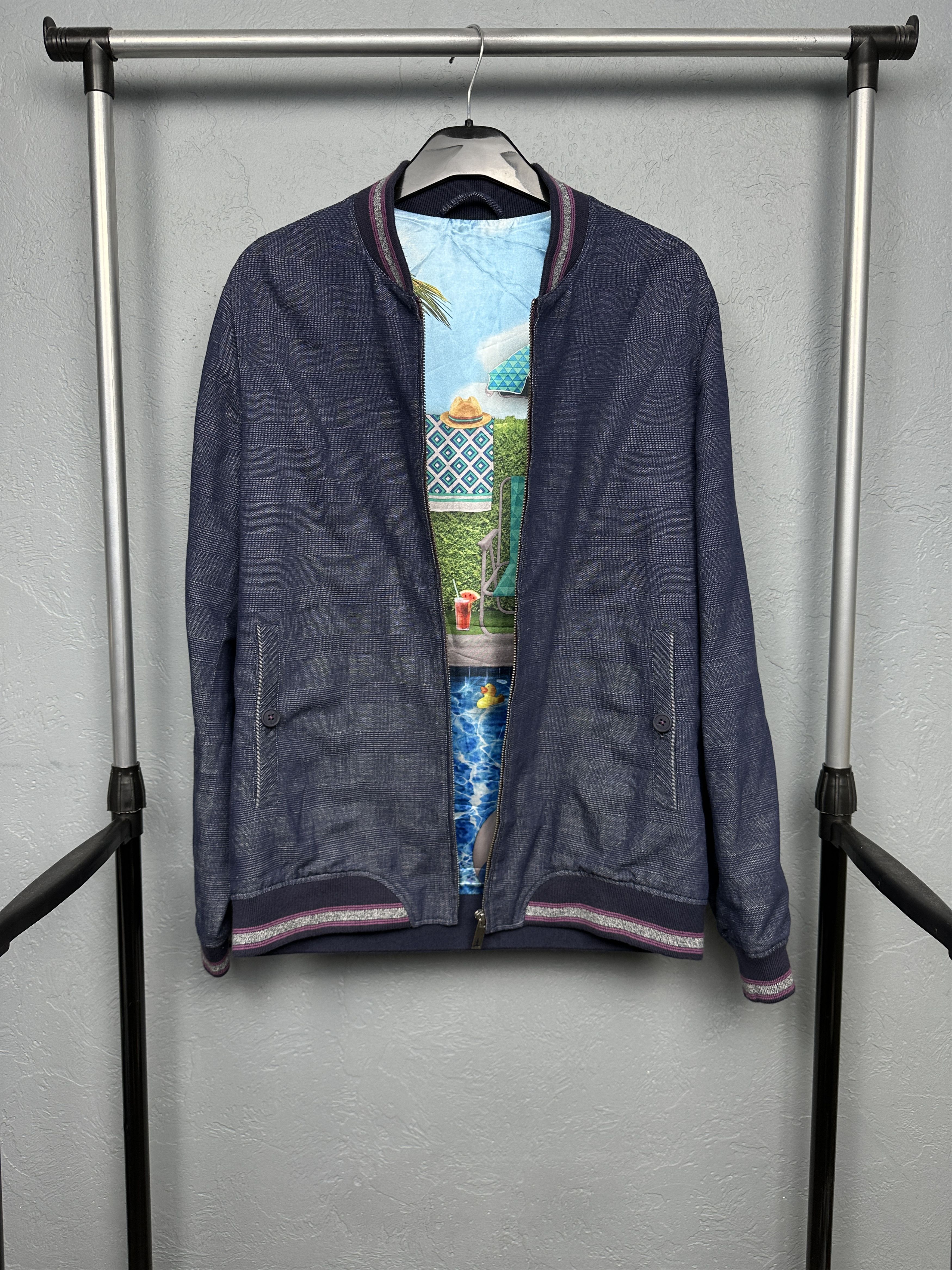 Ted Baker Ted Baker Mens Cotton - Linen Bomber Jacket Size US M / EU 48-50 / 2 - 1 Thumbnail