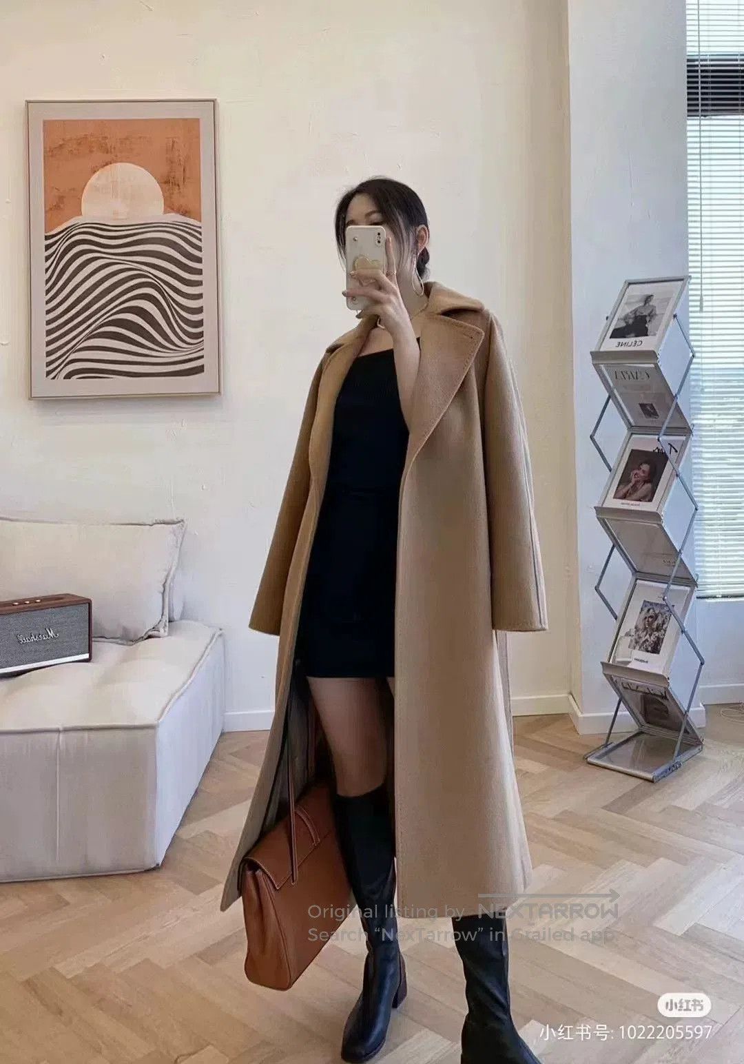 Other MaxMara Manuela Classic Waterwave Camel Coat. Size US L / EU 52-54 / 3 - 8 Thumbnail