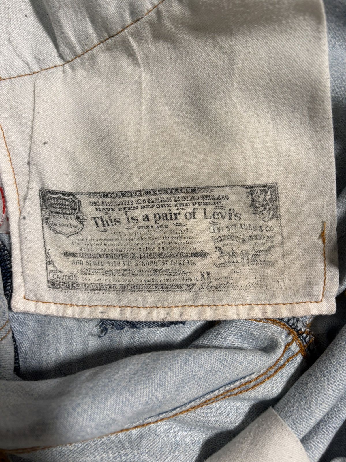 Levi's Vintage Clothing Vintage Levi's 501 Original Button Fly Light WashJeans 38x30 Size US 38 / EU 54 - 12 Thumbnail