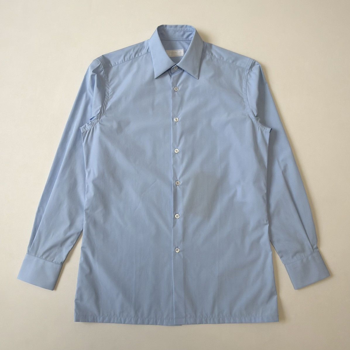Prada S/S 24 Light Blue Cotton Boxy Fit Shirt Size US S / EU 44-46 / 1 - 2 Thumbnail