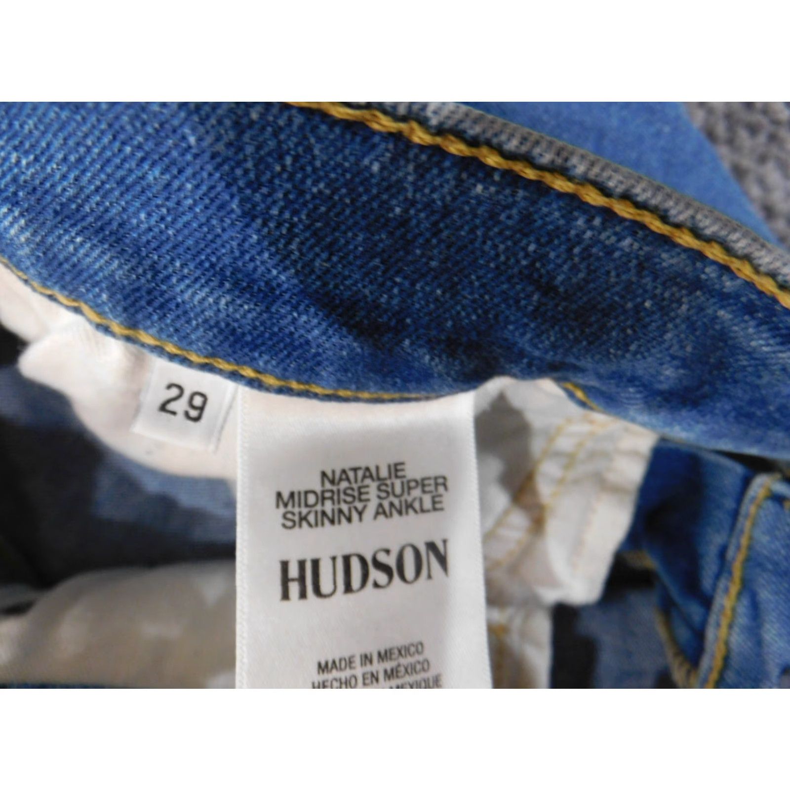 Hudson Hudson Jeans Womens 29 Blue Natalie Mid Rise Skinny Ankle Stretch Denim Jeans Size 29" - 5 Thumbnail