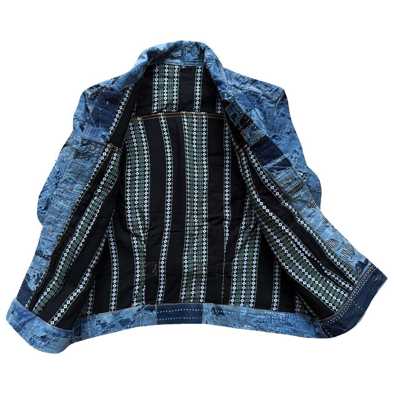 Kapital Indigo Boro Sashiko Denim Jacket Size US M / EU 48-50 / 2 - 8 Thumbnail