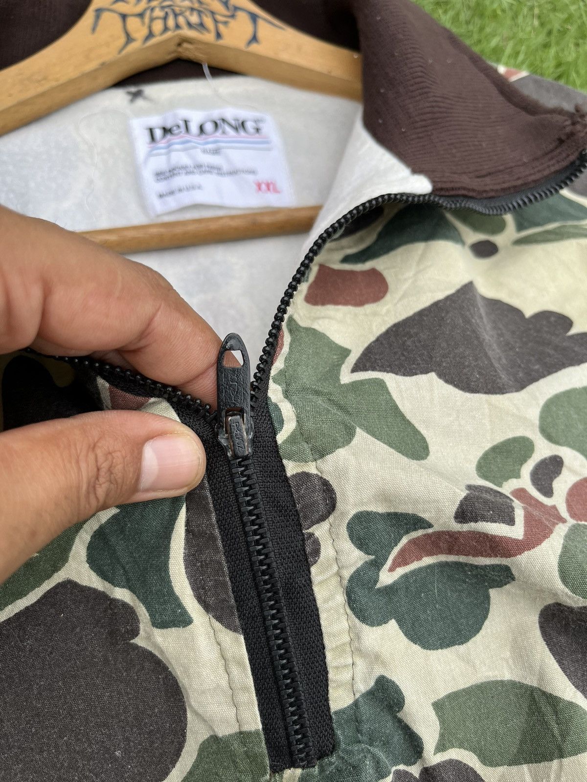 Delong × Vintage 🔥Rare Vintage Delong Duck Camo Half Zipper Jacket 80s USA Size US XXL / EU 58 / 5 - 8 Thumbnail