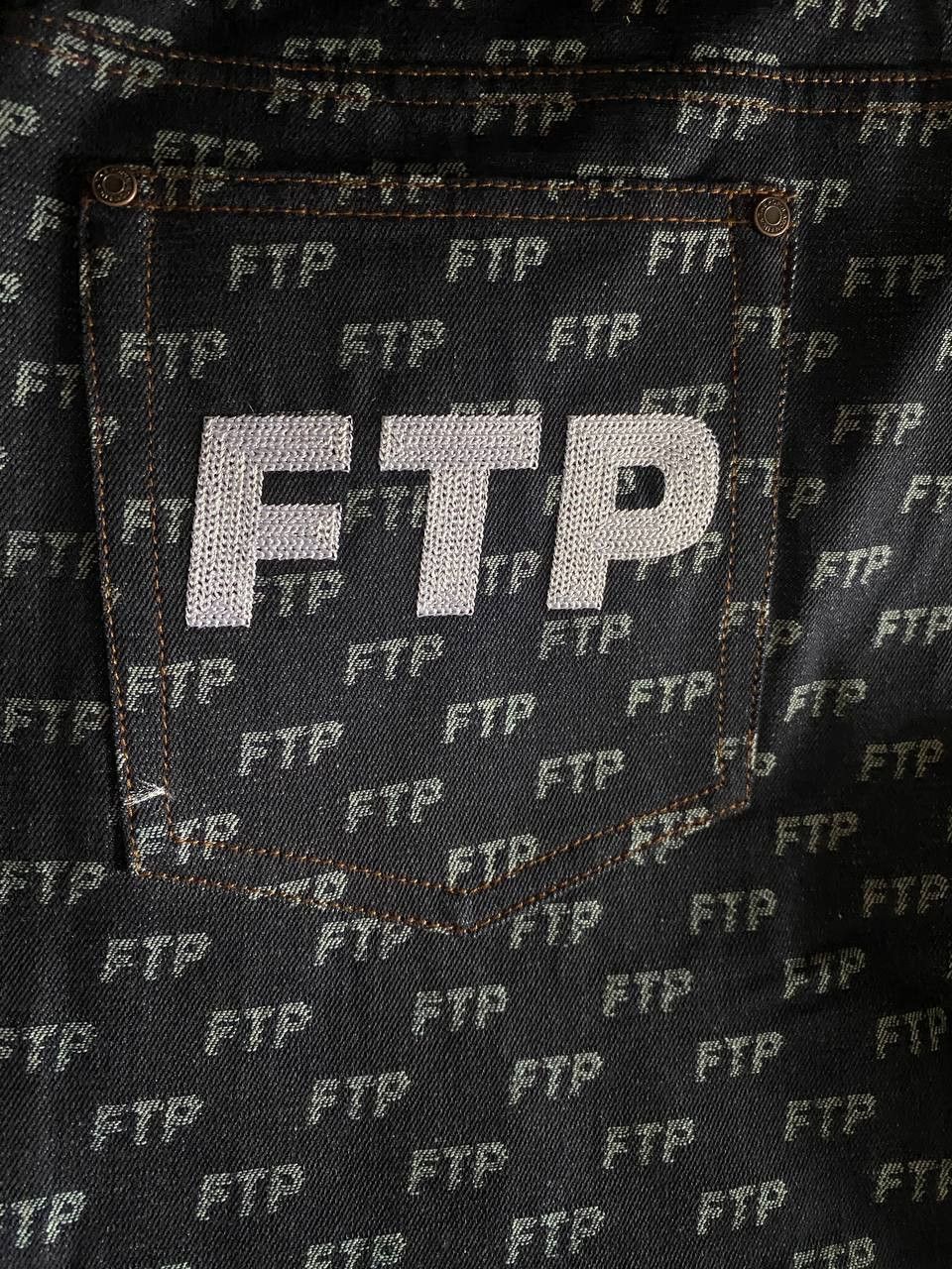 Fuck The Population FTP - Jacquard Denim Logo Trucker Pants Size US 32 / EU 48 - 4 Thumbnail