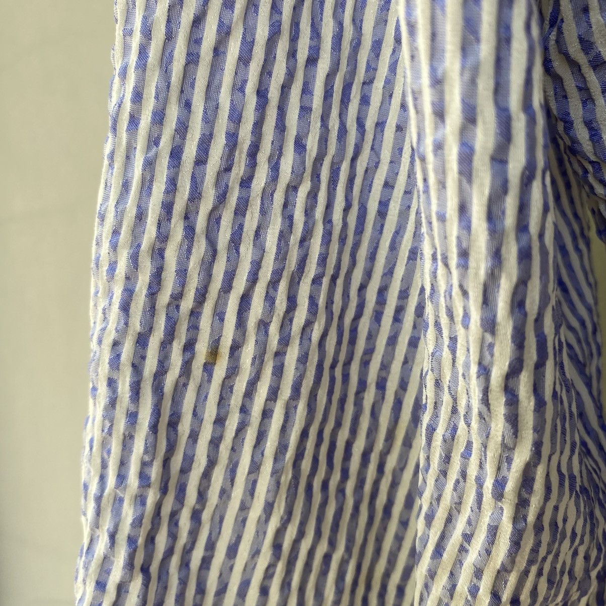 Celine CELINE Blue & White Striped Textured Blazer Shirt Size M / US 6-8 / IT 42-44 - 12 Thumbnail