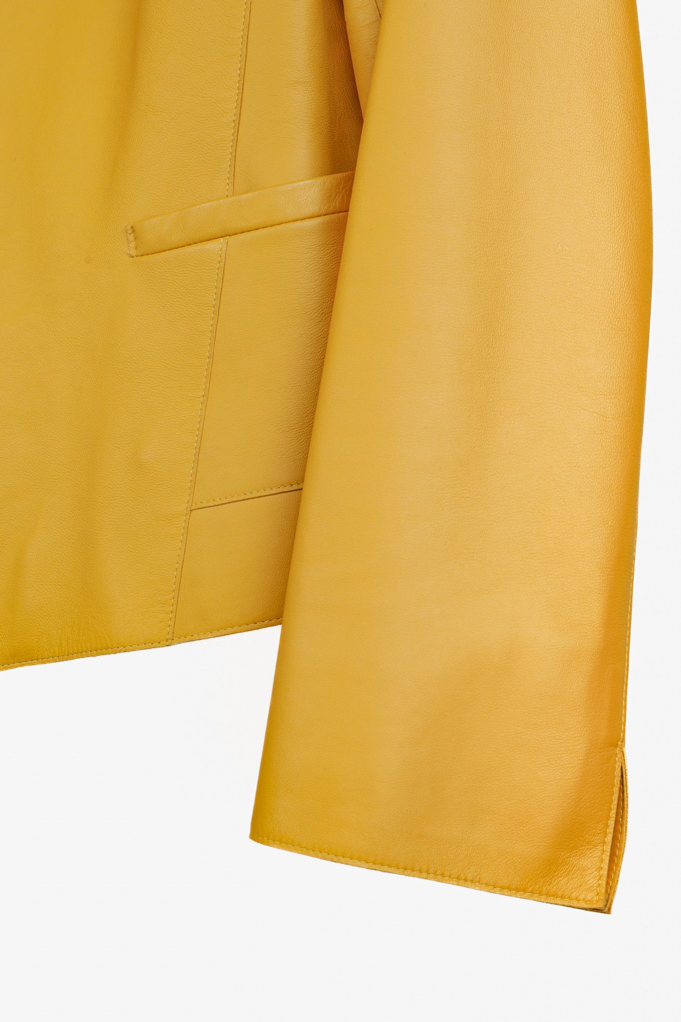 Akris Akris Yellow Lambskin Leather Blazer Jacket Size L / US 10 / IT 46 - 6 Thumbnail