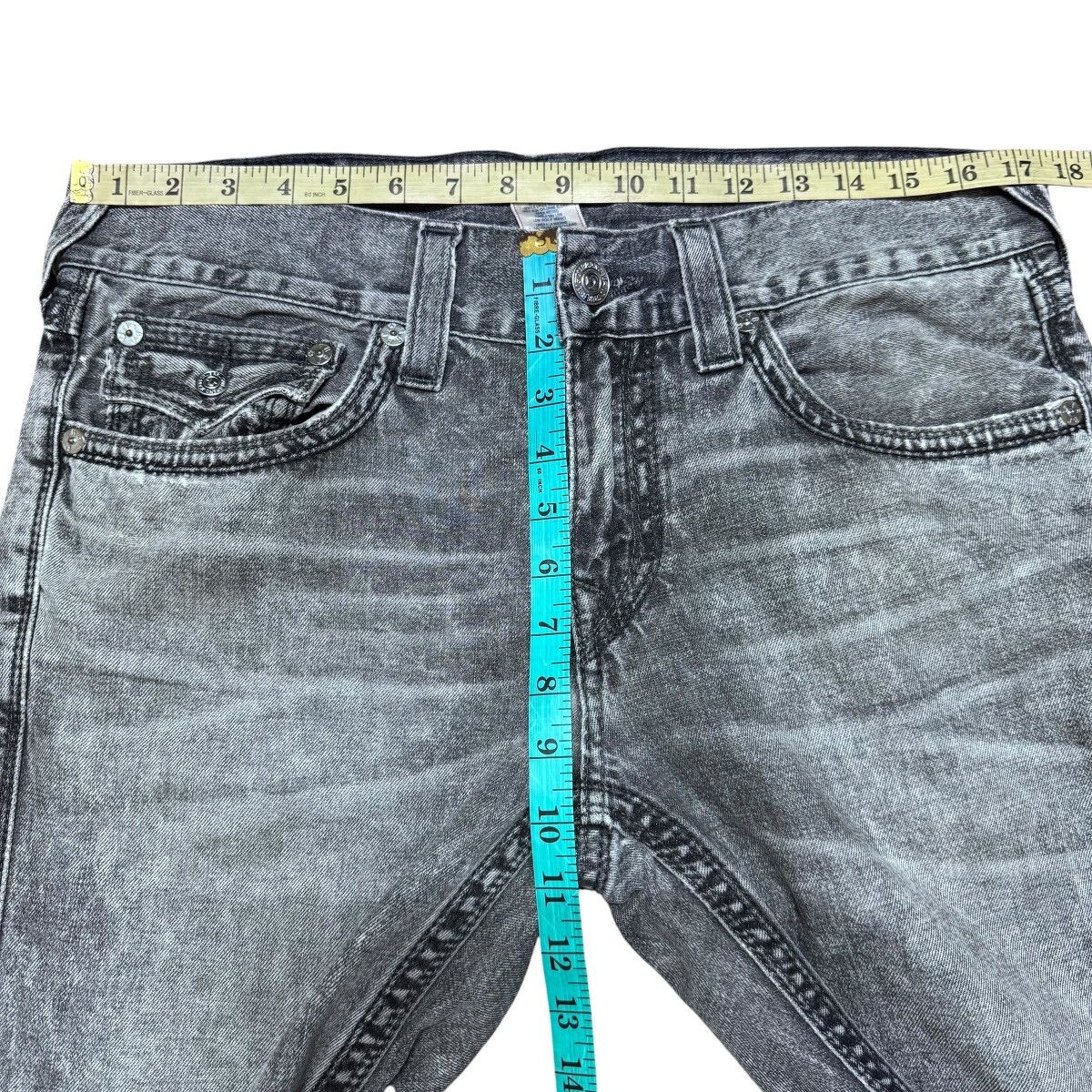 True Religion True Religion Black Grey Skinny Jeans Size US 33 - 19 Thumbnail