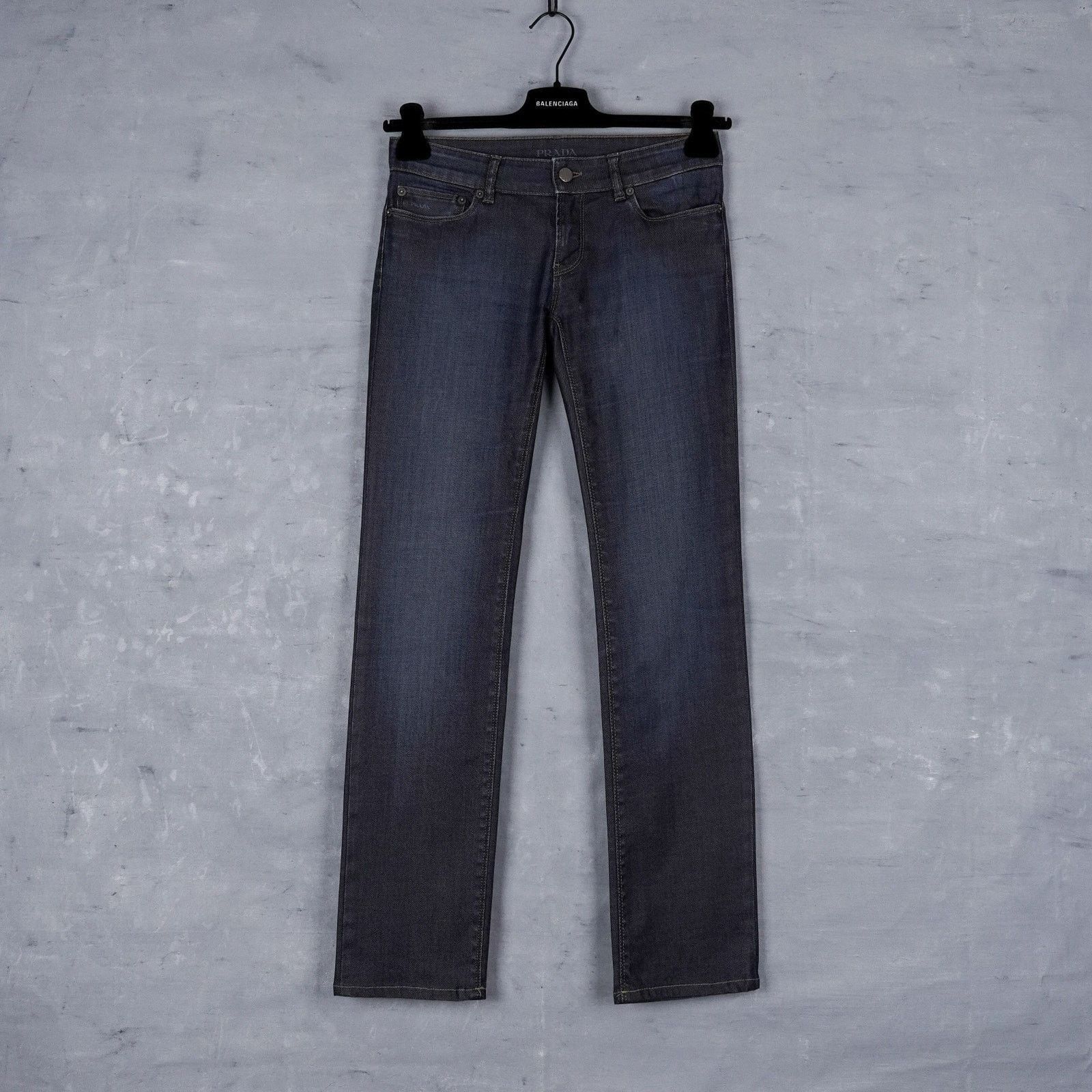 Prada Vintage prada raw dark blue womens contour fit pants jeans Size 26" / US 2 / IT 38 - 1 Thumbnail
