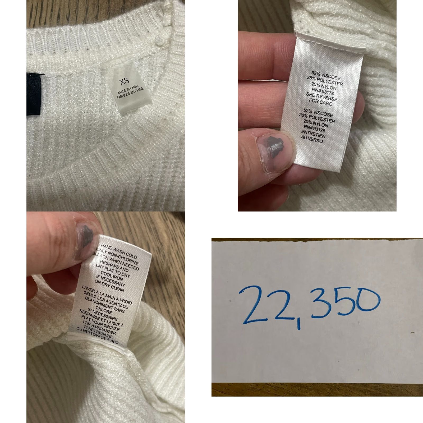 Vintage Tahari Shirt Women's XS White Blouson Long Sleeve Round Neck Pullover Casual Size XS / US 0-2 / IT 36-38 - 8 Thumbnail