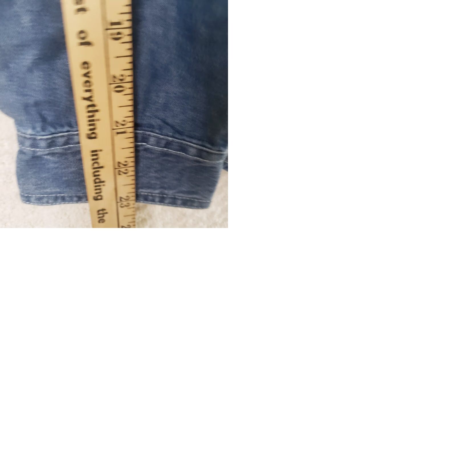 Denime Supplies Menswear Mens Denim Button-Up Shirt Blue with USMC Marines Logo Pocket Long Sleeve Collared Button-Up Regular Fit M Boys Mens Girls? Size US 31 - 10 Thumbnail