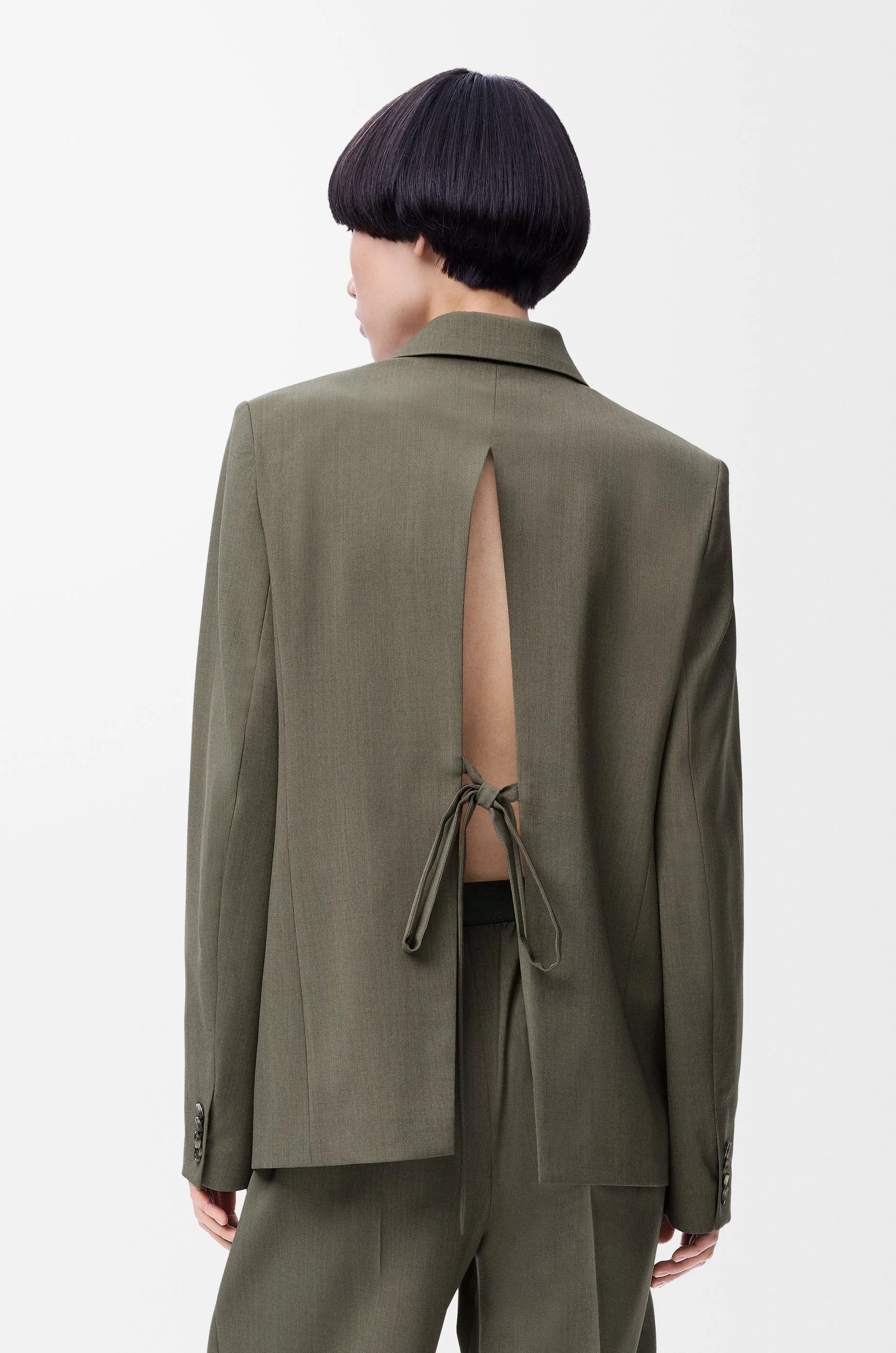 Loewe o1in1g0426 Tailored Jacket in Khaki Green Size S / US 4 / IT 40 - 4 Thumbnail