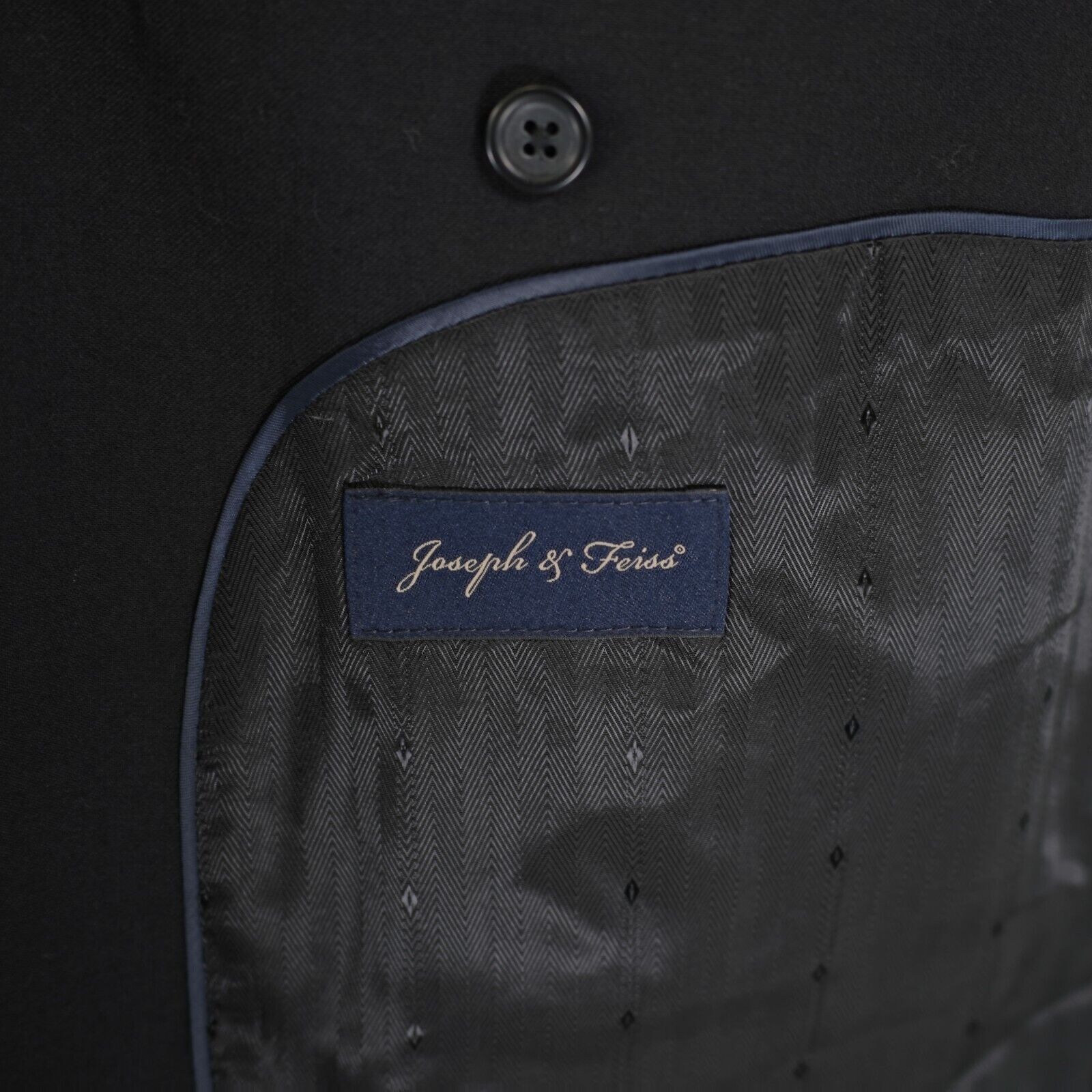 Joseph & Feiss Joseph & Feiss Wool Black 2 Button Suit Jacket 48R Tagged 46 Size 48R - 8 Thumbnail