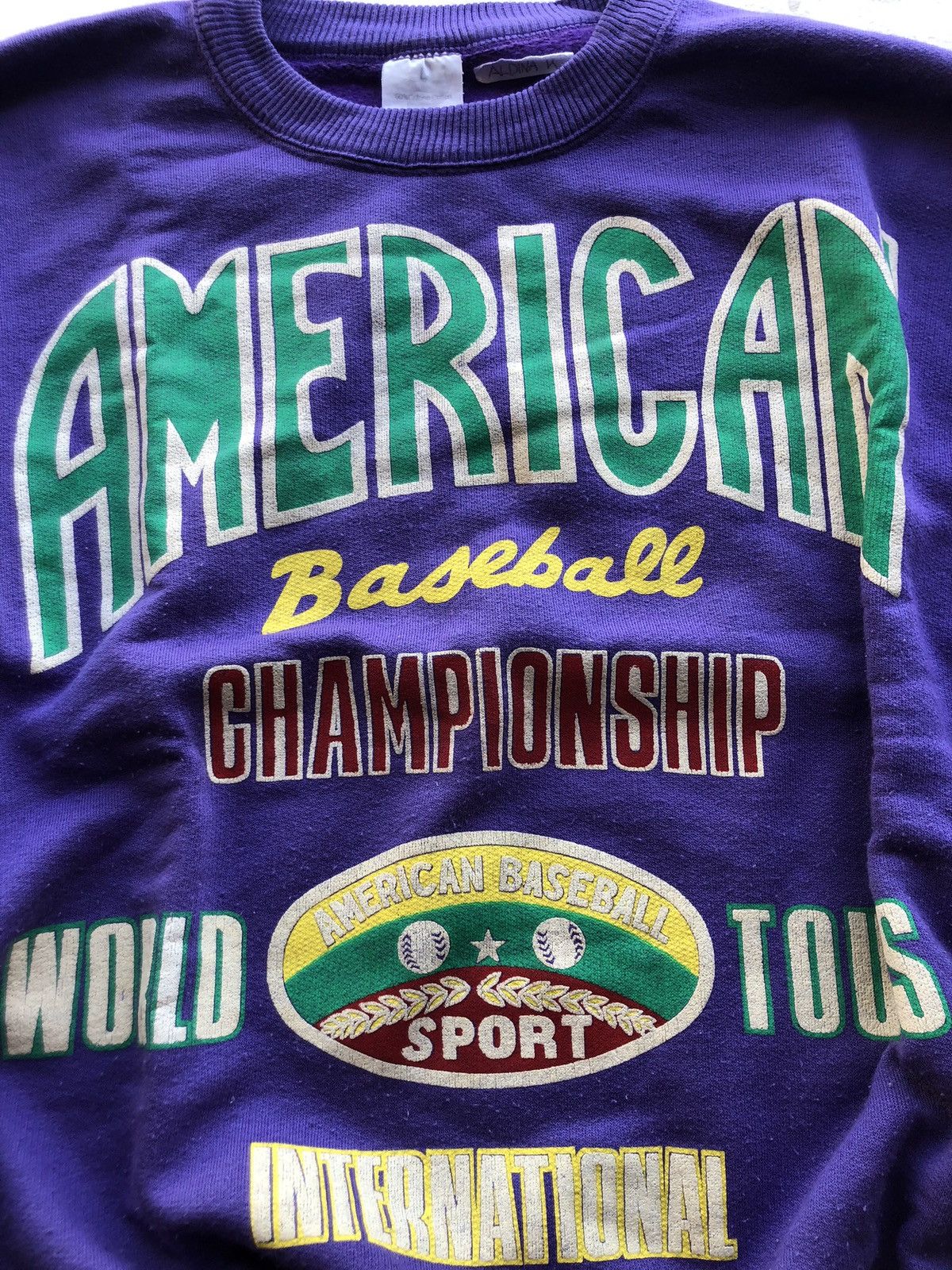 Vintage Very Rare Sweater American Baseball Champion Ship World Tous Size US M / EU 48-50 / 2 - 3 Thumbnail
