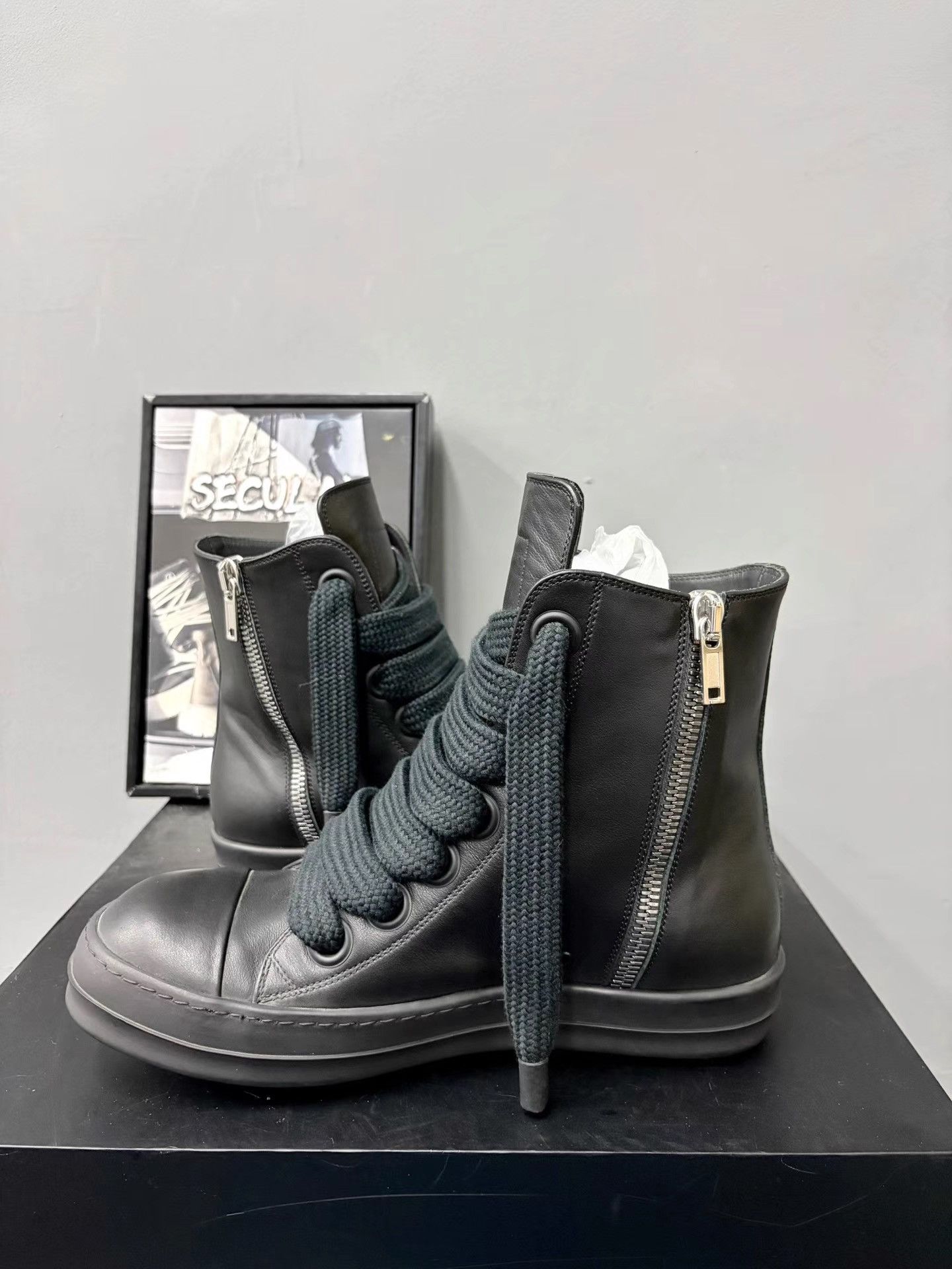 Rick Owens Rick Owens Mainline 24SS Black Warrior High-Top Sneakers K34 Size US 8 / EU 41 - 5 Thumbnail