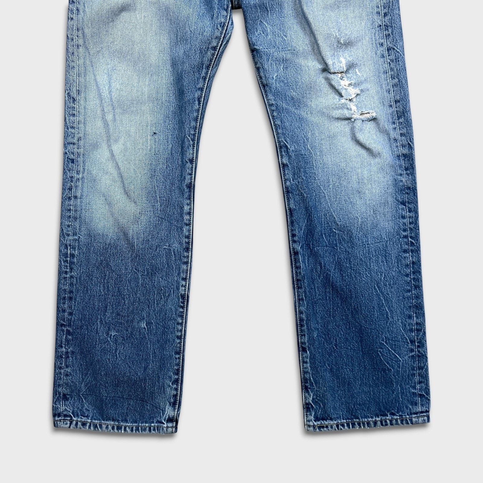 Levi's Levi's 501 Jeans 34x30 Original Fit Straight Distress Denim Size US 34 / EU 50 - 4 Thumbnail