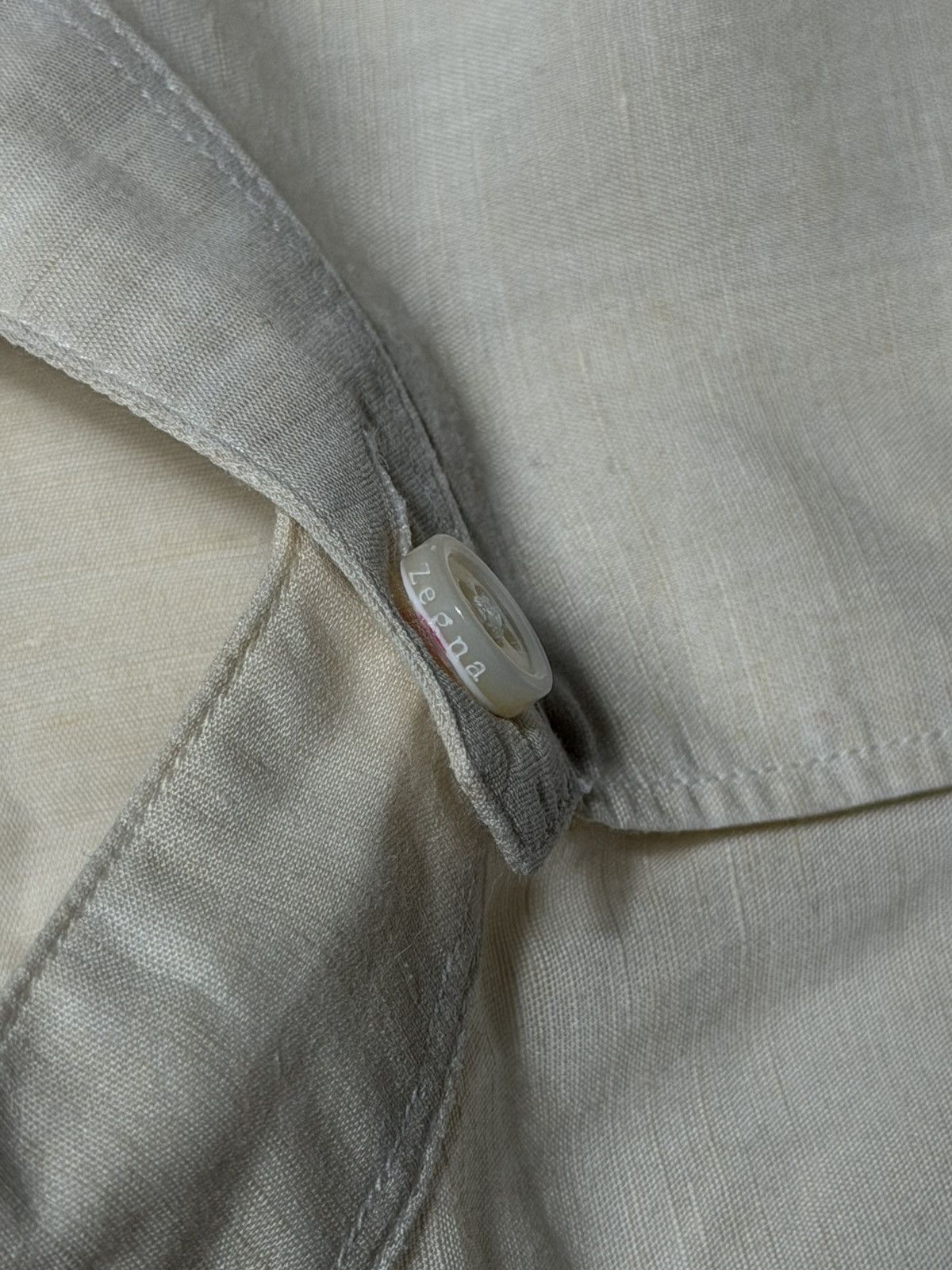 Ermenegildo Zegna Ermenegildo Zegna Linen Pocket Button Up Shirt Size US L / EU 52-54 / 3 - 7 Thumbnail
