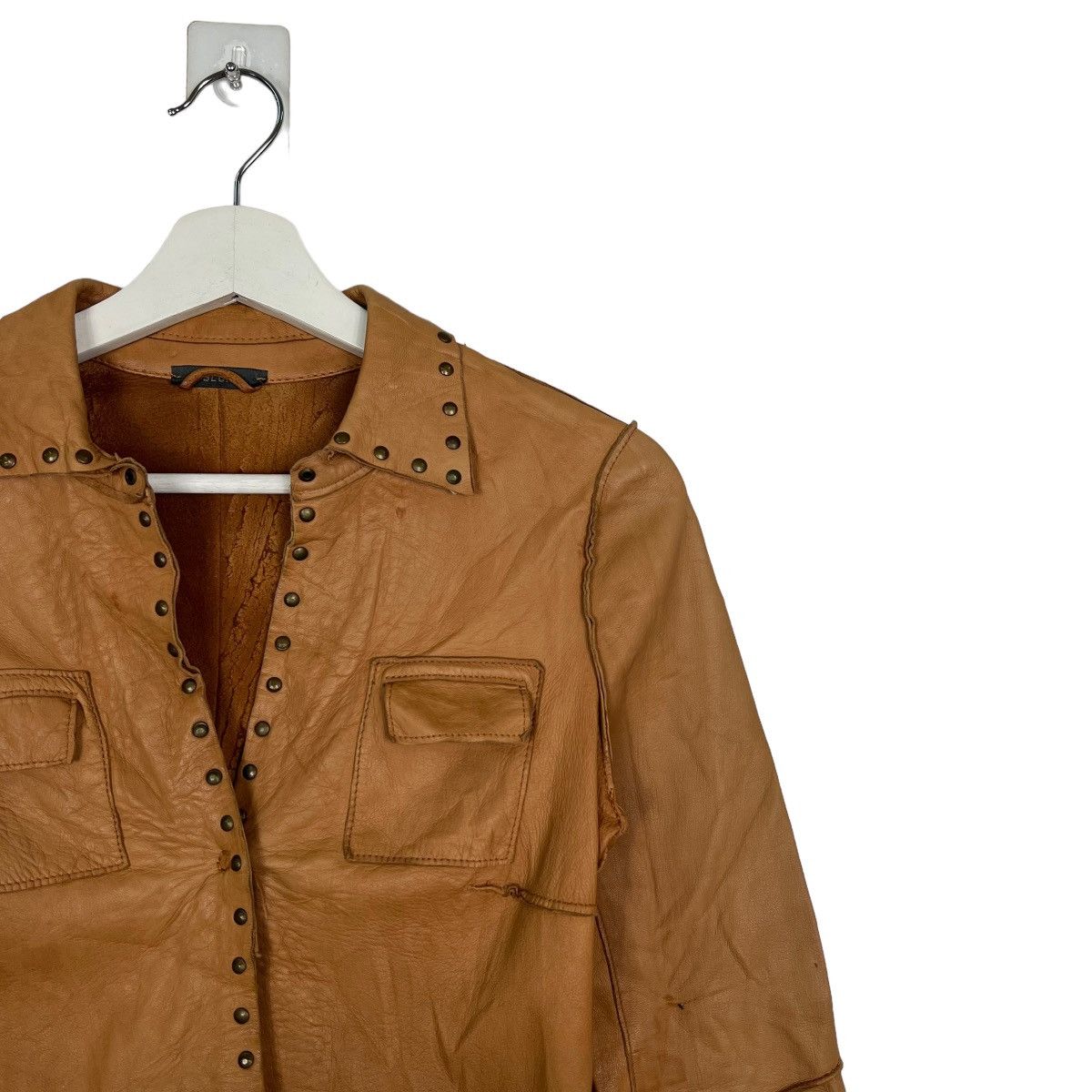 Designer 🔥 BLUR LEATHER JACKET MADE IN ITALY Size US XS / EU 42 / 0 - 6 Thumbnail