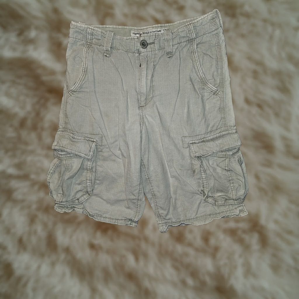 American Eagle Outfitters Vintage American Eagle Longboard Cargo shorts Mens 36 Beige Rip Stop Casual Workwear Size US 36 / EU 52 - 1 Thumbnail