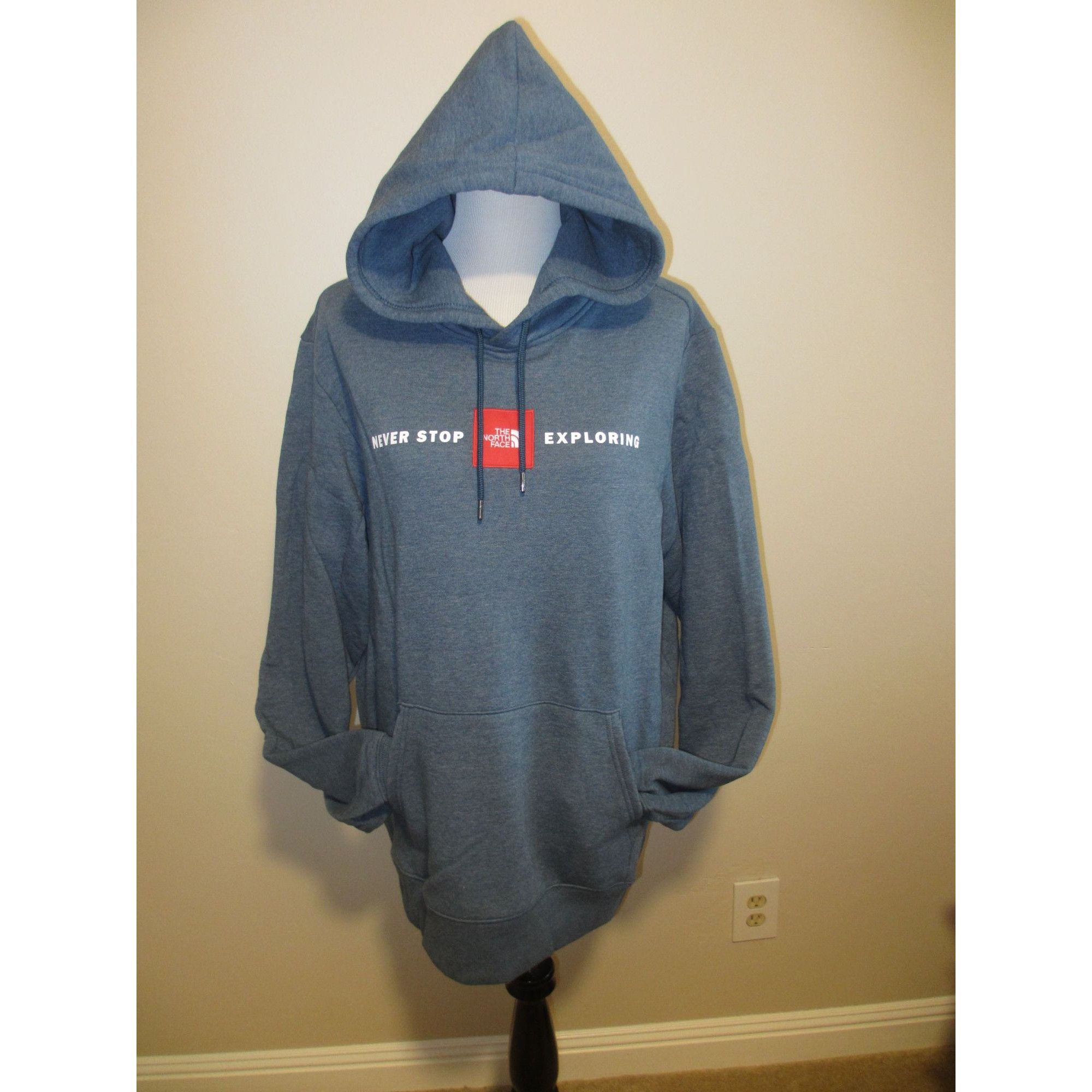The North Face The North Face Mens Blue Pullover Hoodie With "Never Stop Ex Size US L / EU 52-54 / 3 - 5 Thumbnail