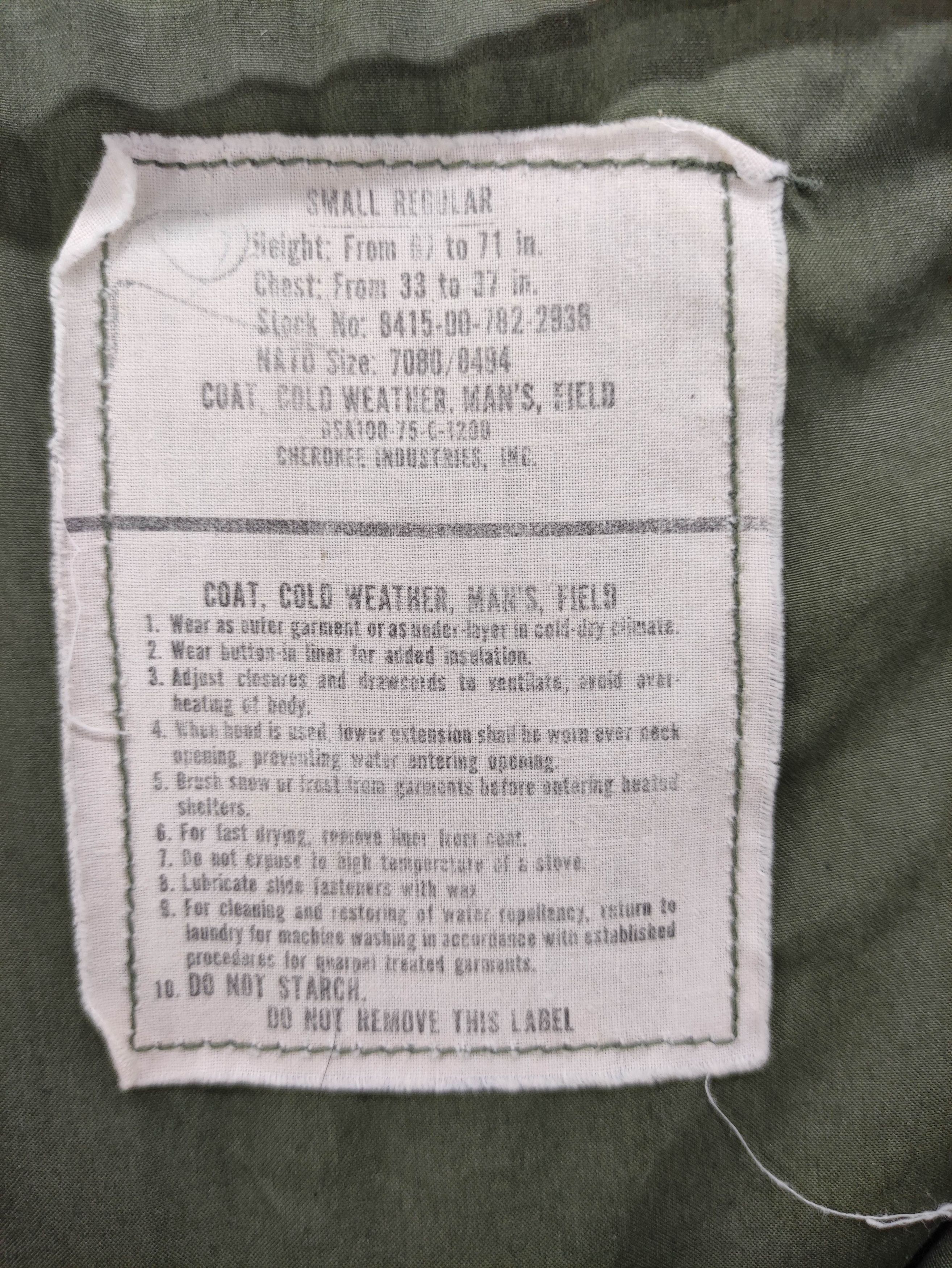 Vintage Vintage 70's US Army M65 Field Jacket by Cheronee Industries Size US M / EU 48-50 / 2 - 9 Thumbnail