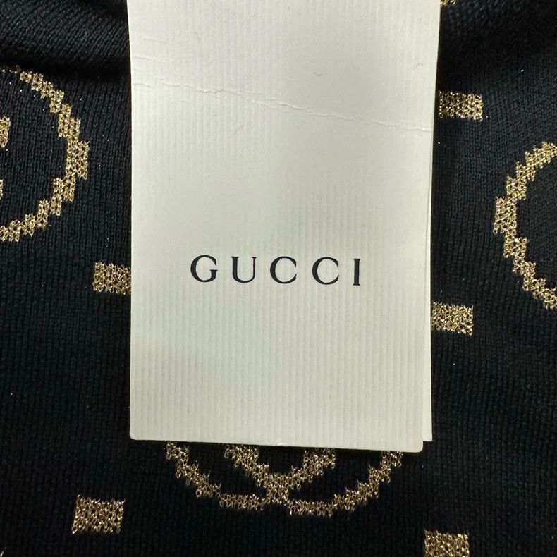 Gucci Gucci Full Print Black Gold Knit Skirt-2506 Size 22" - 4 Thumbnail
